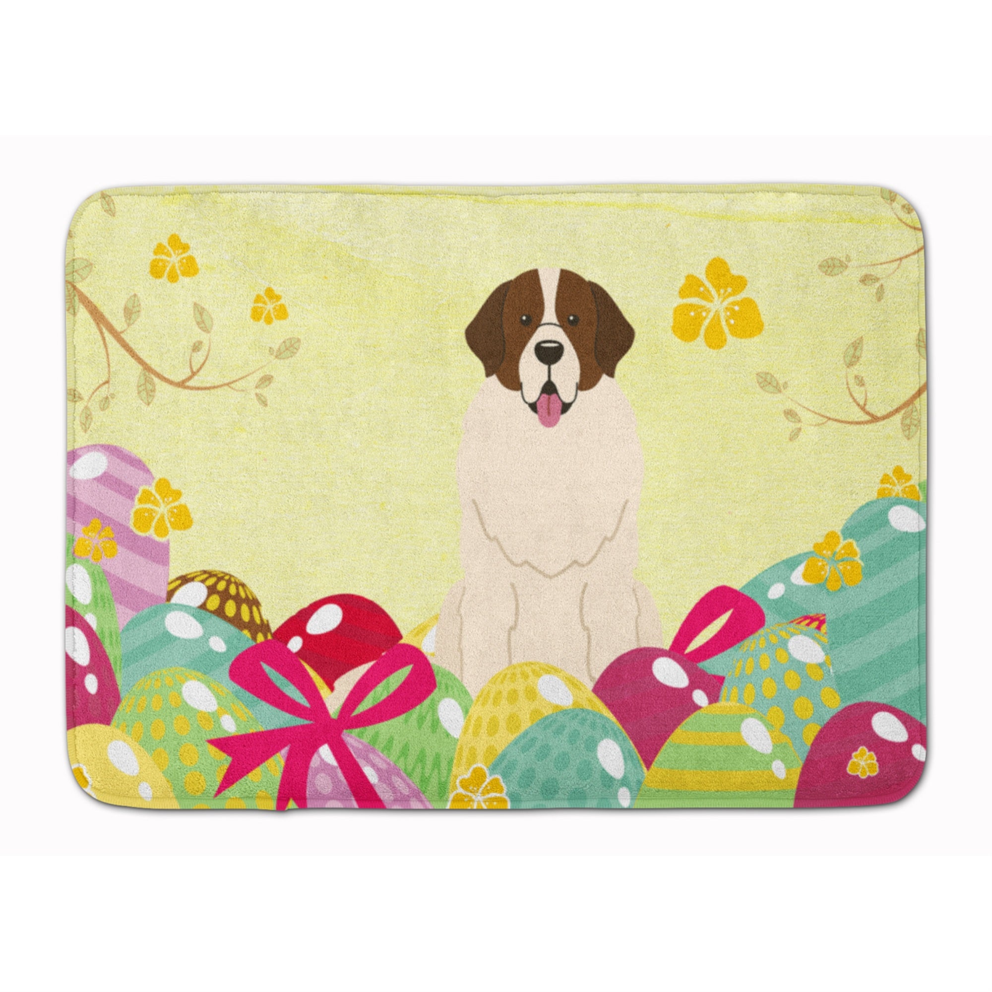 Caroline'S Treasures Easter Eggs Moscow Watchdog Machine Washable Memory Foam Mat Doormats, Multicolor