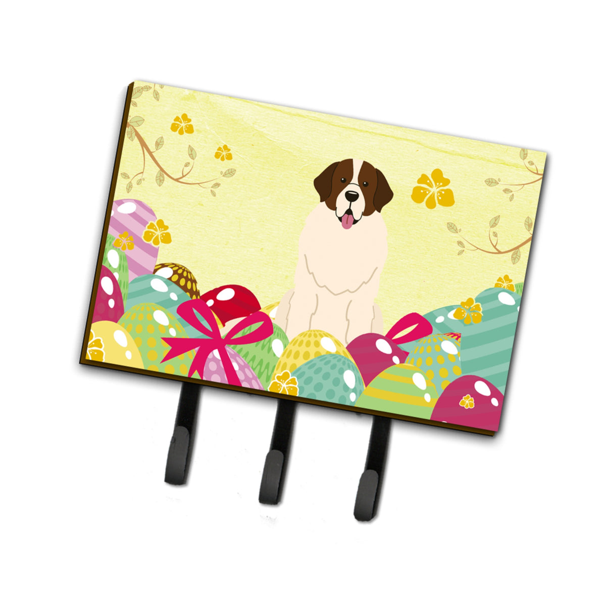 Caroline'S Treasures Easter Eggs Moscow Watchdog Leash Or Key Holder Hooks, Multicolor