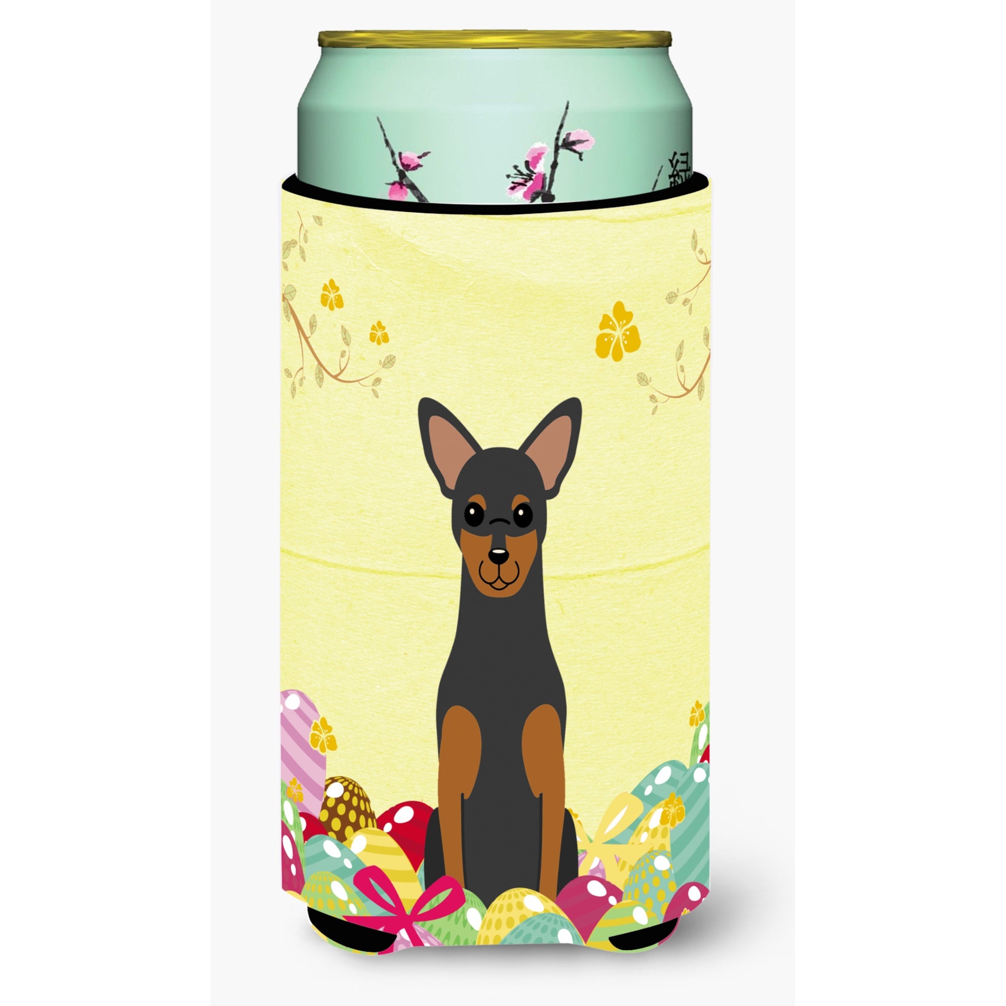 Caroline'S Treasures Easter Eggs Manchester Terrier Tall Boy Beverage Insulator Hugger, Multicolor
