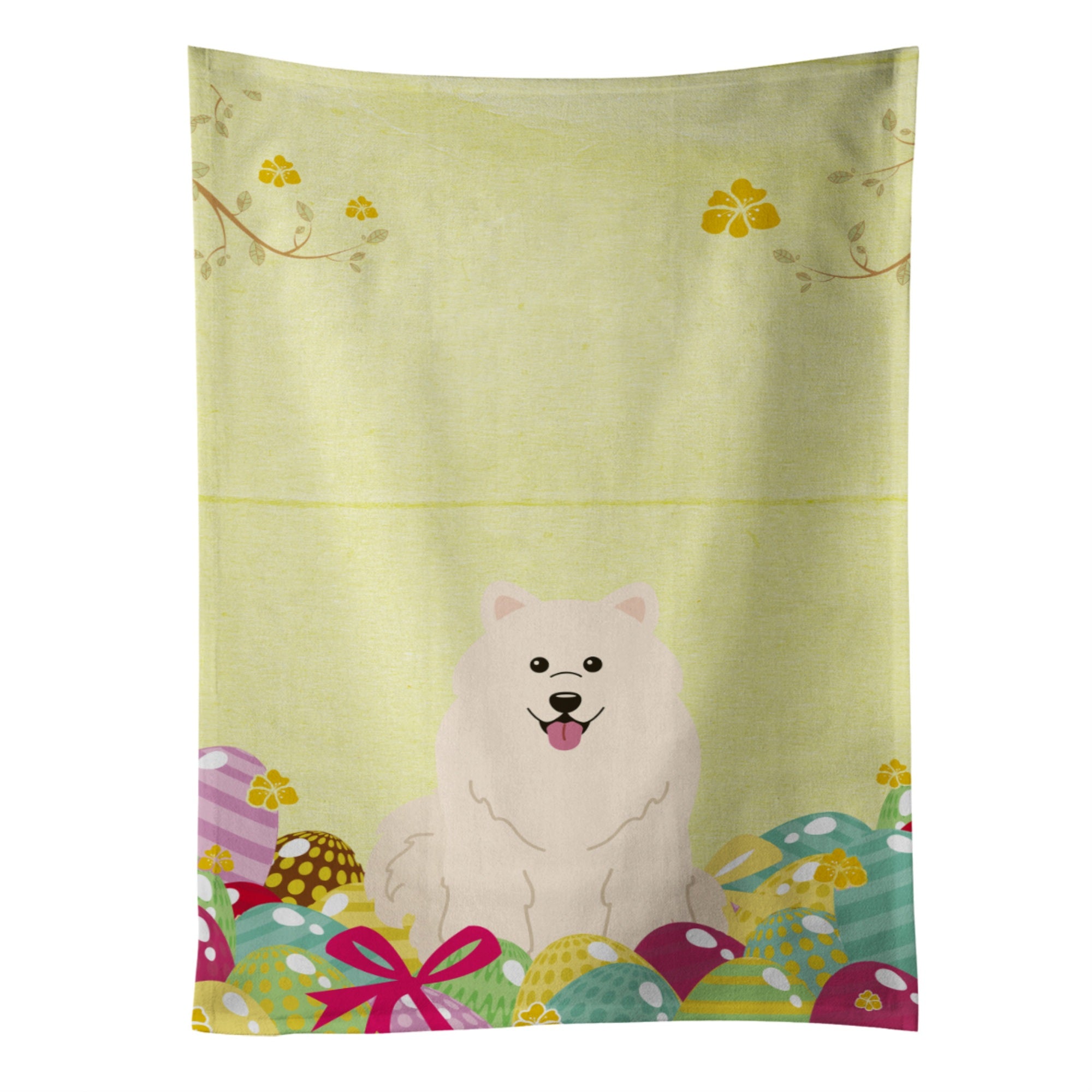 Caroline'S Treasures Easter Eggs Samoyed Kitchen Towel, Multicolor, 25 X 15