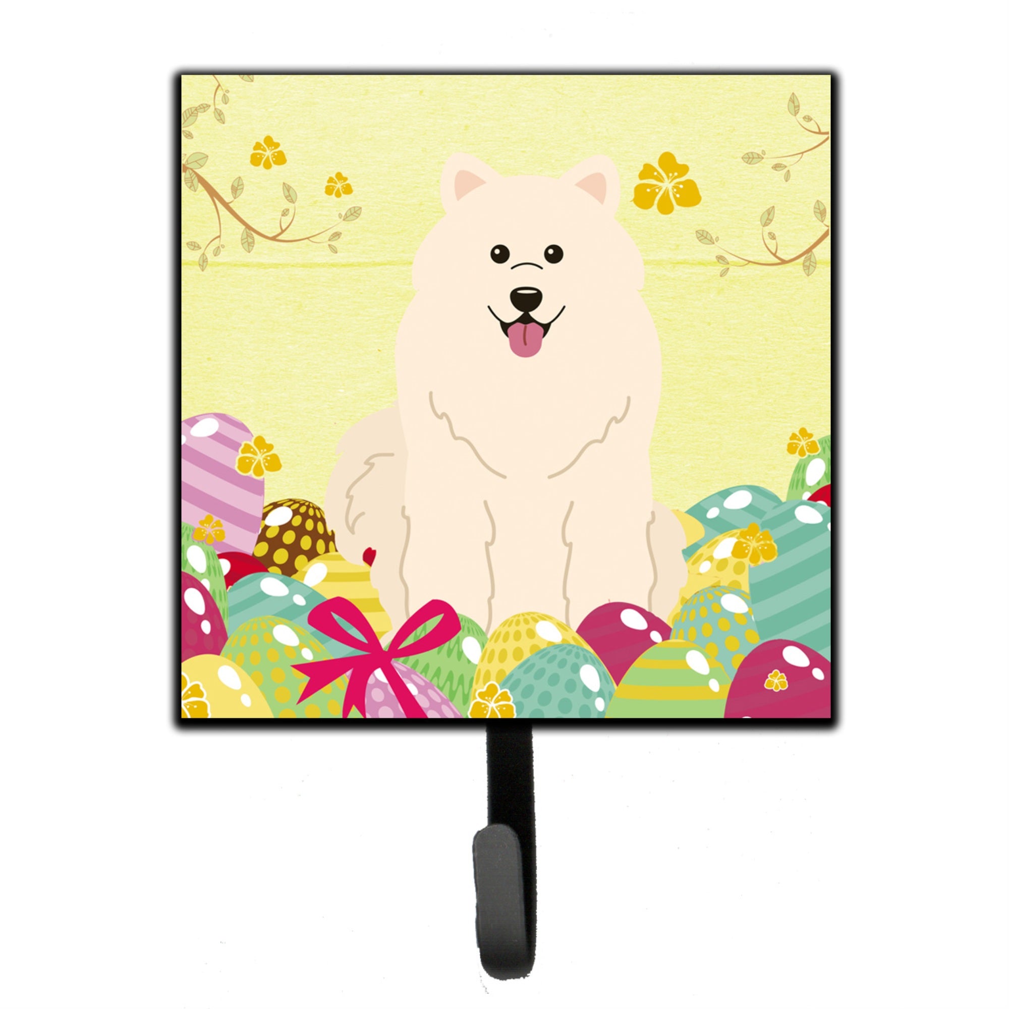 Caroline'S Treasures Easter Eggs Samoyed Wall Hook, Small, Multicolor