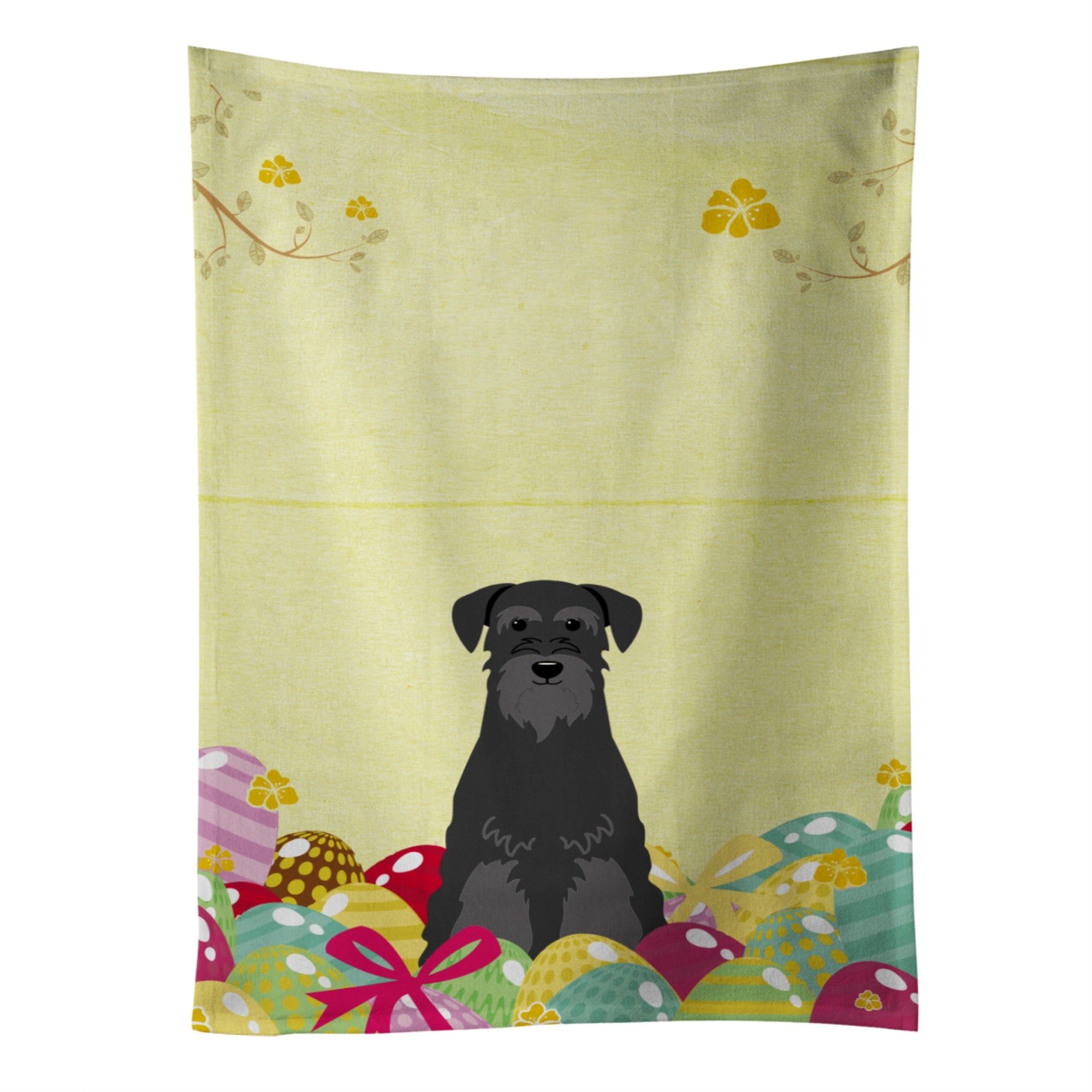 Caroline'S Treasures Easter Eggs Standard Schnauzer Black Kitchen Towel, Multicolor, 25 X 15