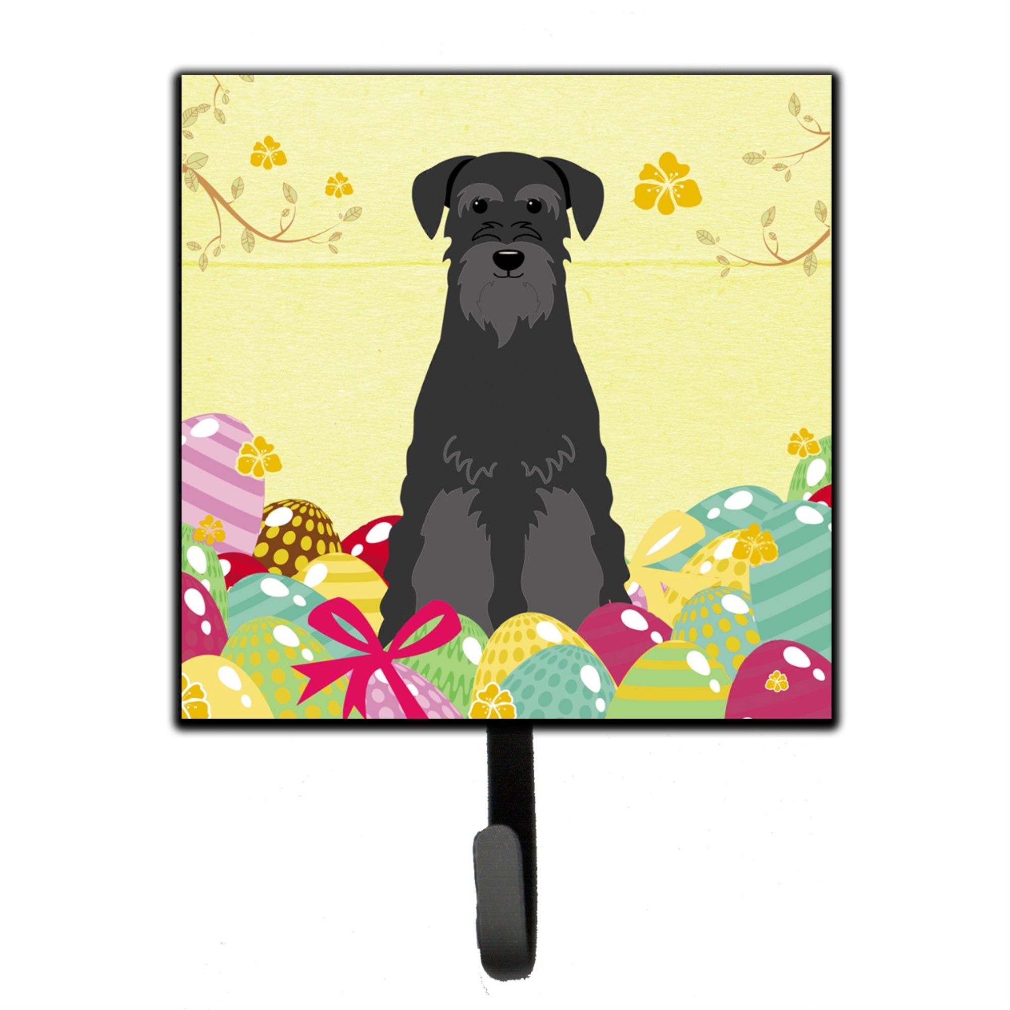 Caroline'S Treasures Easter Eggs Standard Schnauzer Black Wall Hook, Small, Multicolor
