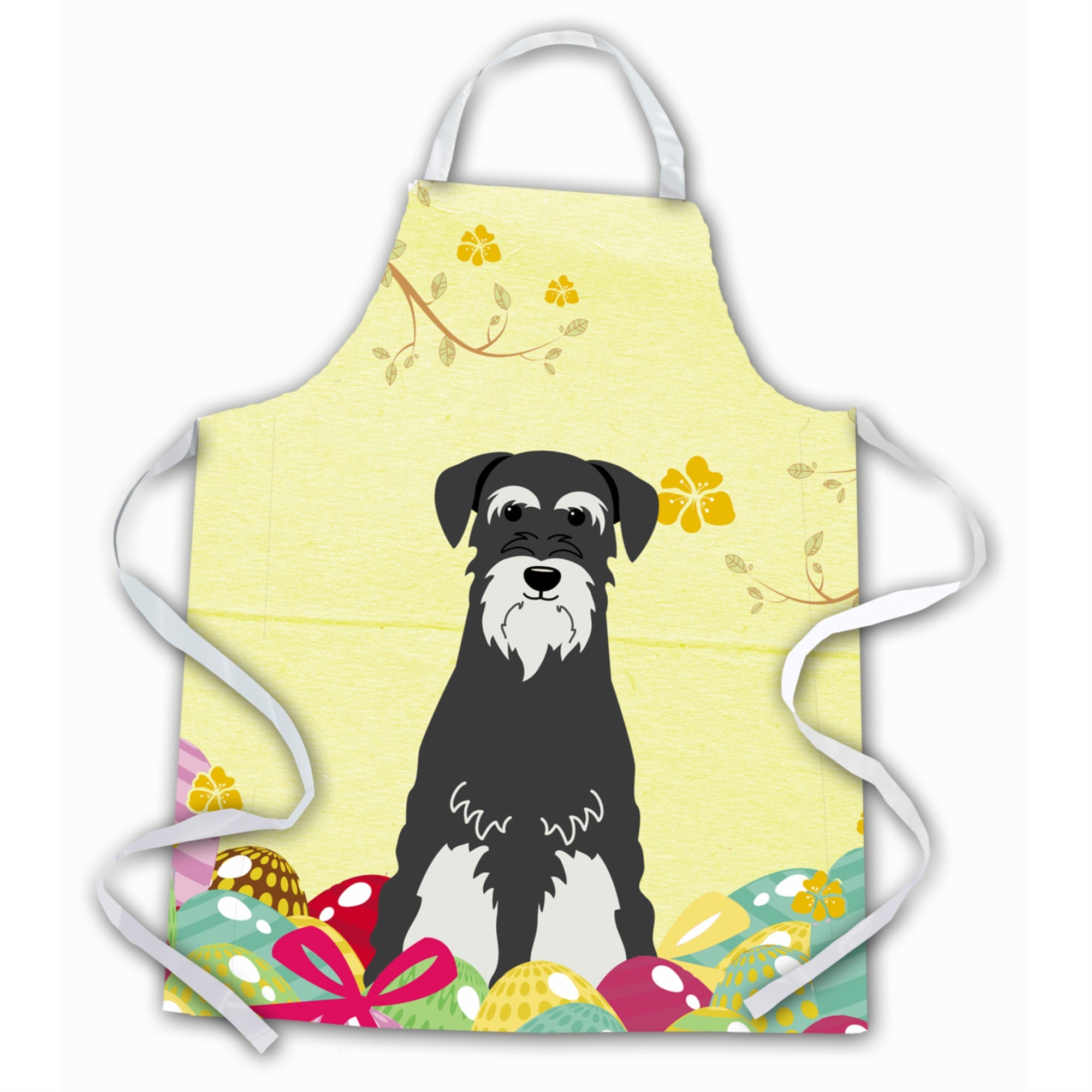 Caroline'S Treasures Easter Eggs Standard Schnauzer Salt & Pepper Apron, Large, Multicolor