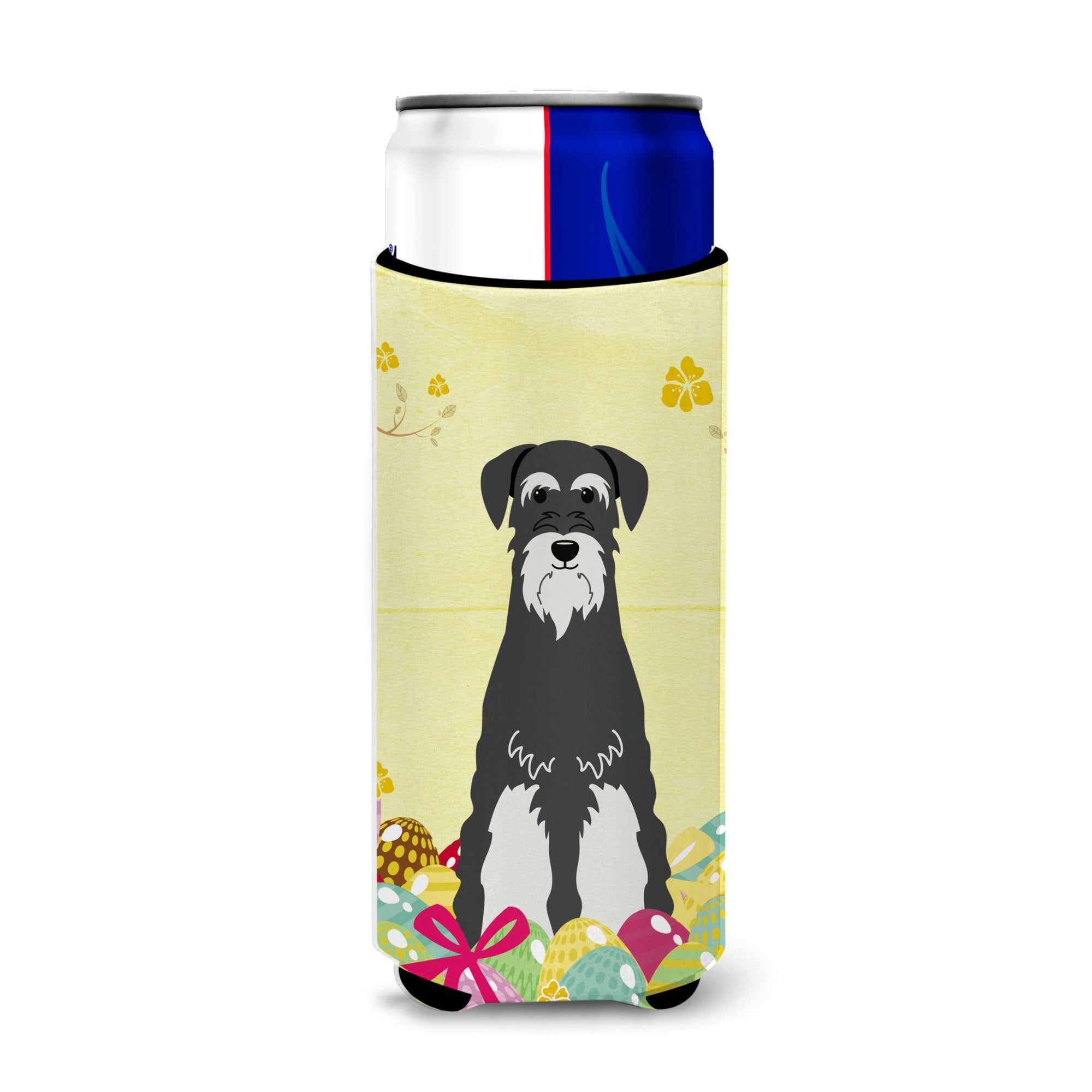 Caroline'S Treasures Easter Schnauzer Salt & Pepper Michelob Ultra Hugger For Slim Cans, Slim Can, Multicolor
