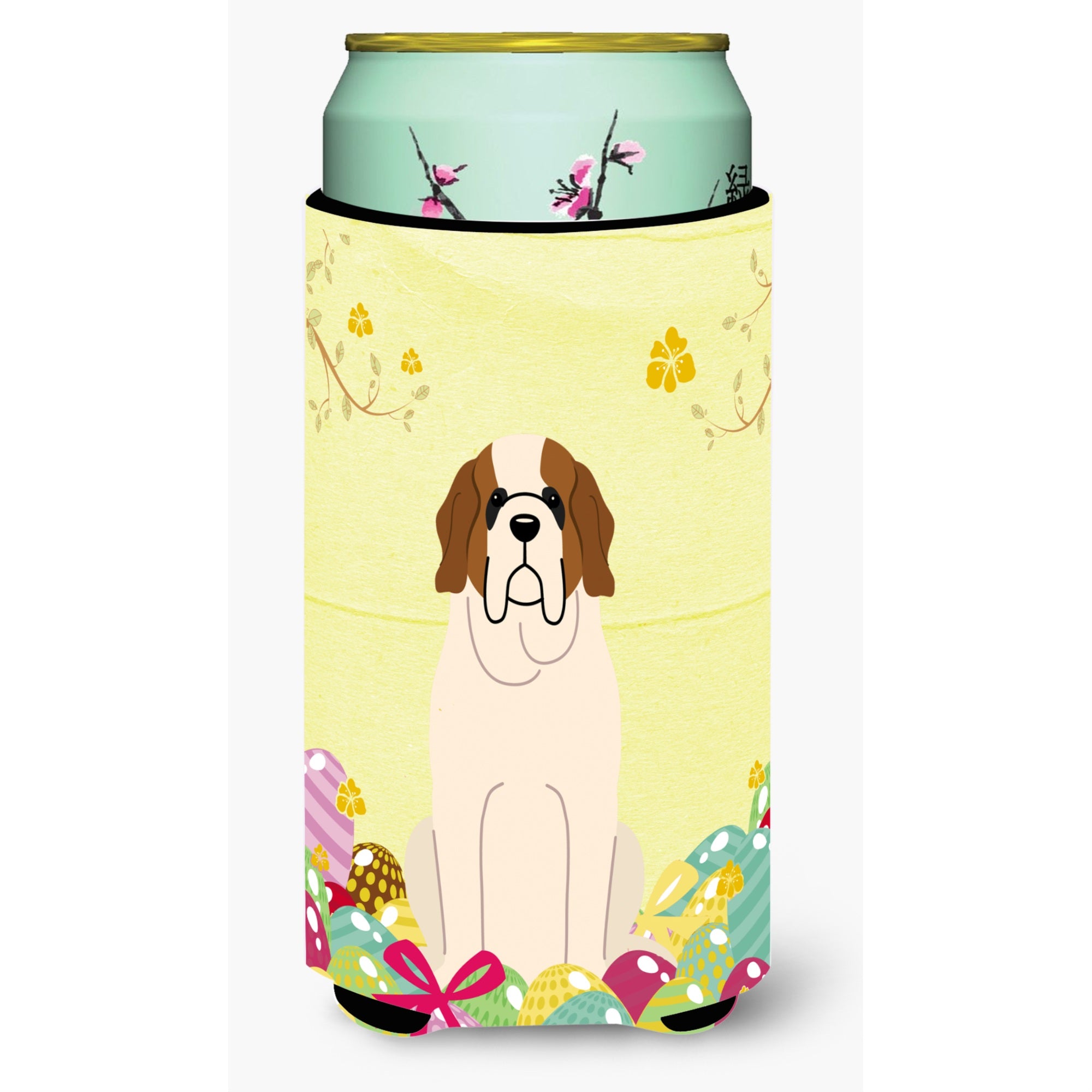 Caroline'S Treasures Easter Eggs Saint Bernard Tall Boy Beverage Insulator Hugger, Multicolor