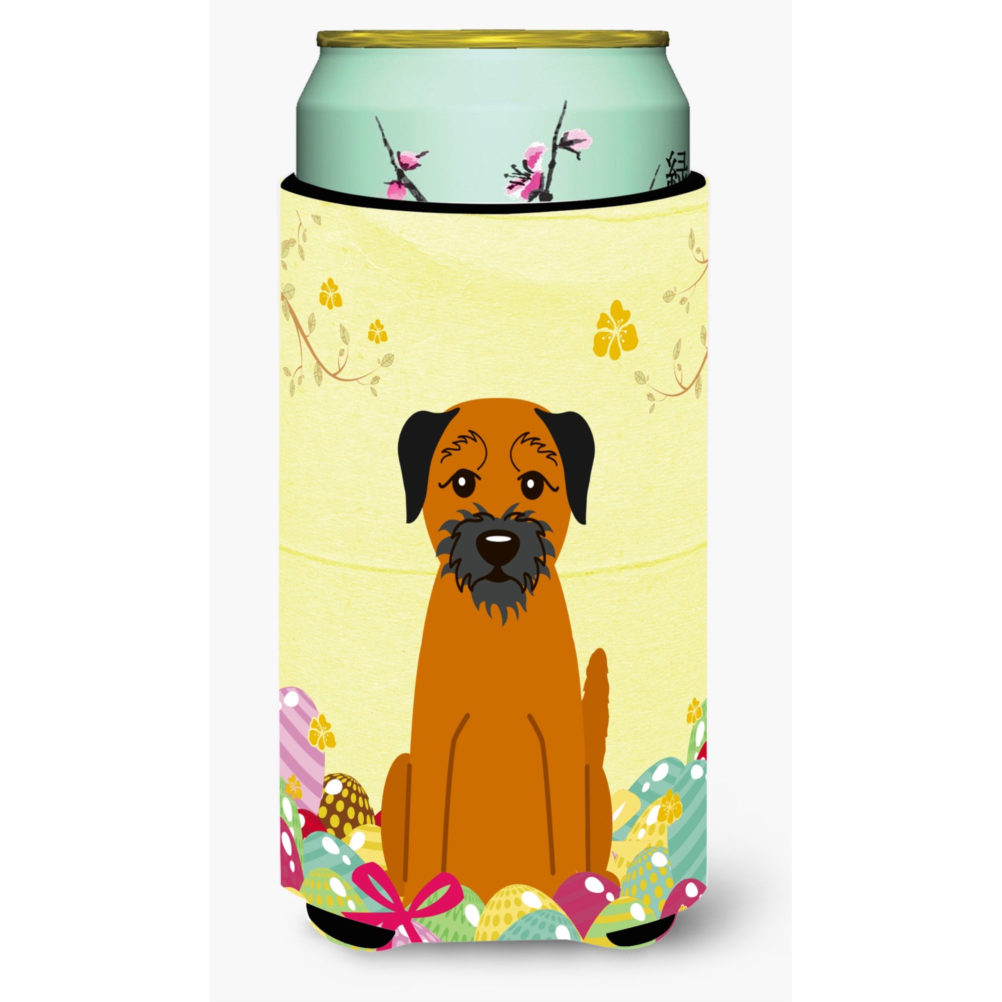 Caroline'S Treasures Easter Eggs Border Terrier Tall Boy Beverage Insulator Hugger, Multicolor
