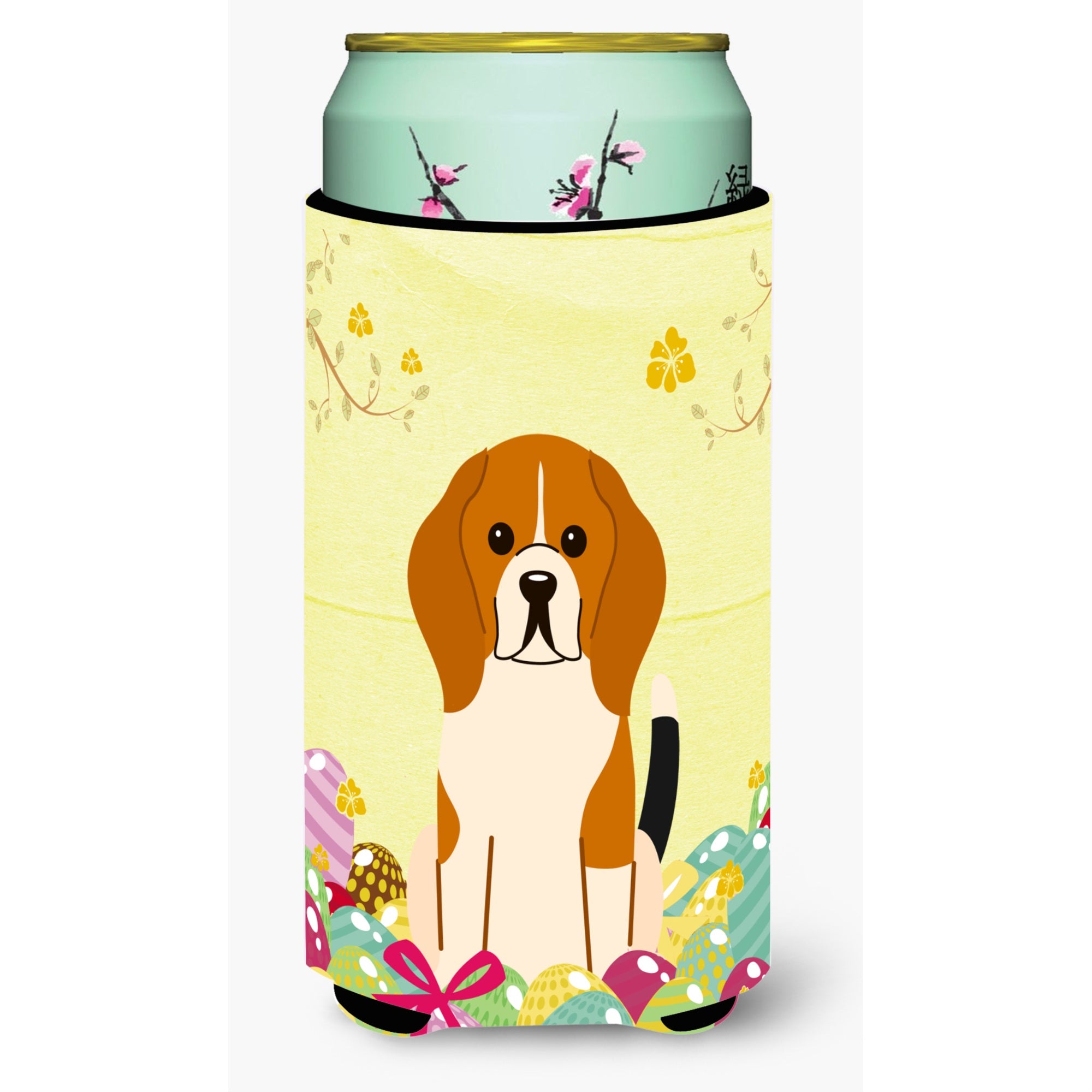 Caroline'S Treasures Easter Eggs Beagle Tricolor Tall Boy Beverage Insulator Hugger, Multicolor