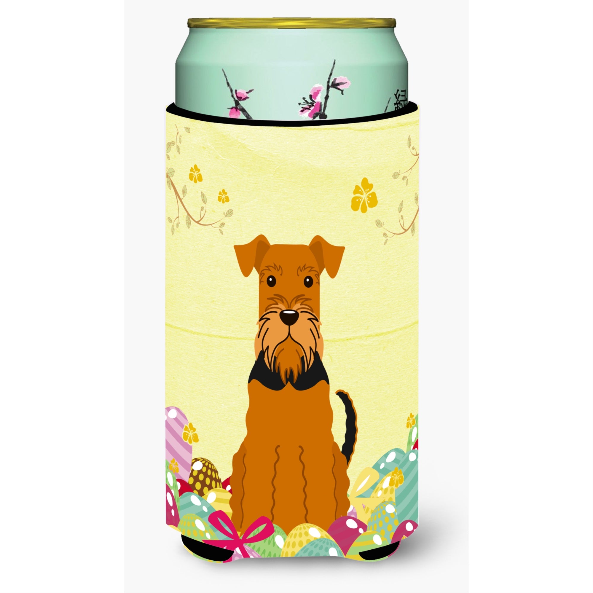 Caroline'S Treasures Easter Eggs Airedale Tall Boy Beverage Insulator Hugger, Multicolor