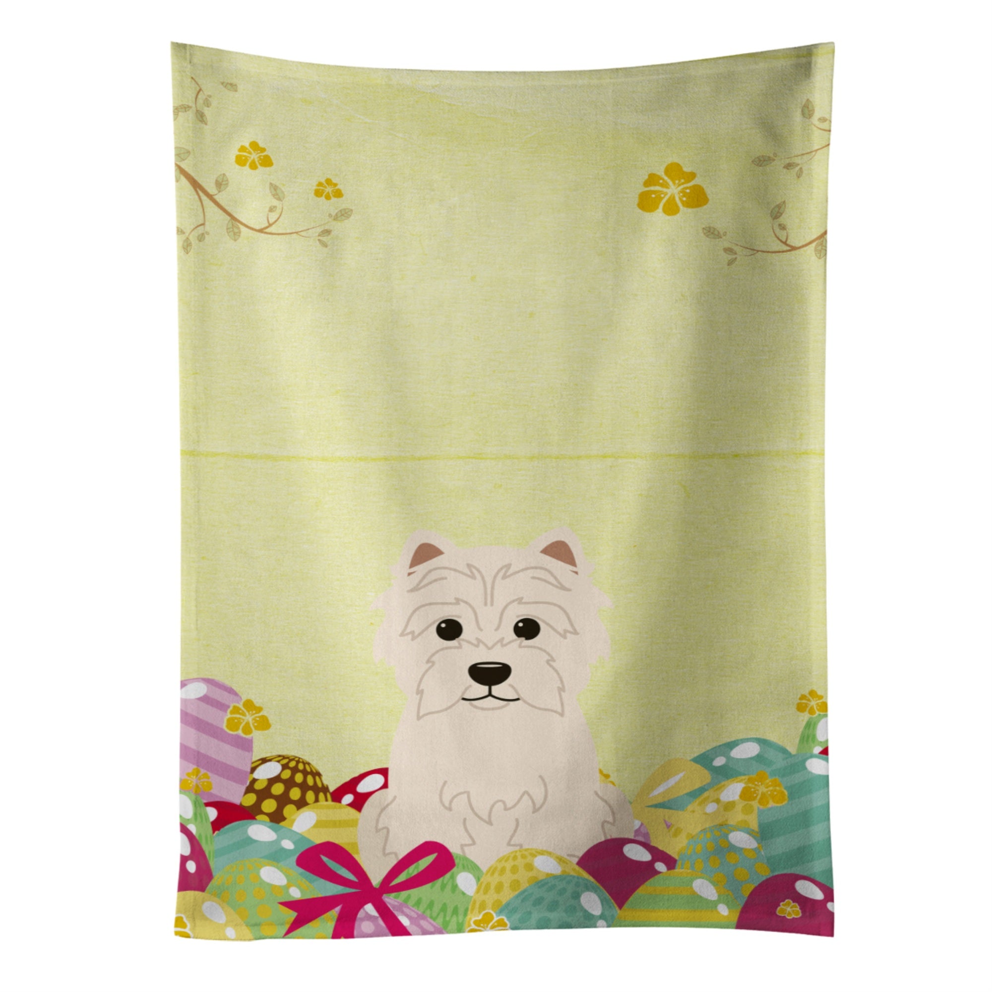 Caroline'S Treasures Easter Eggs Westie Kitchen Towel, Multicolor, 25 X 15