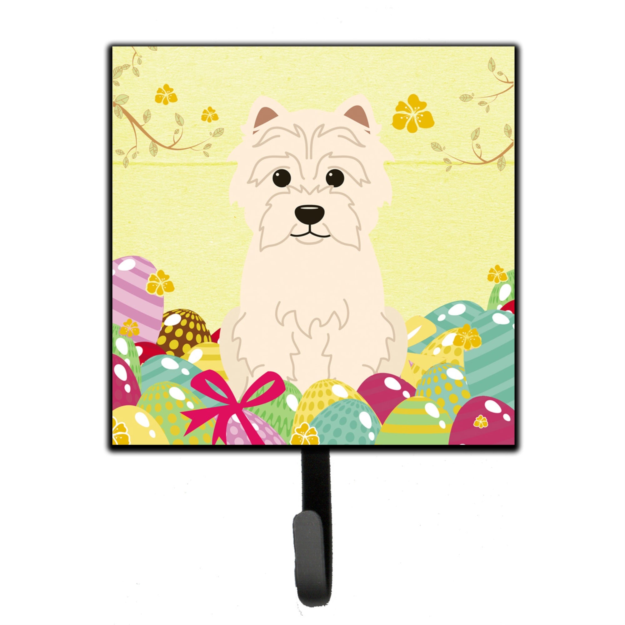 Caroline'S Treasures Easter Eggs Westie Wall Hook, Small, Multicolor