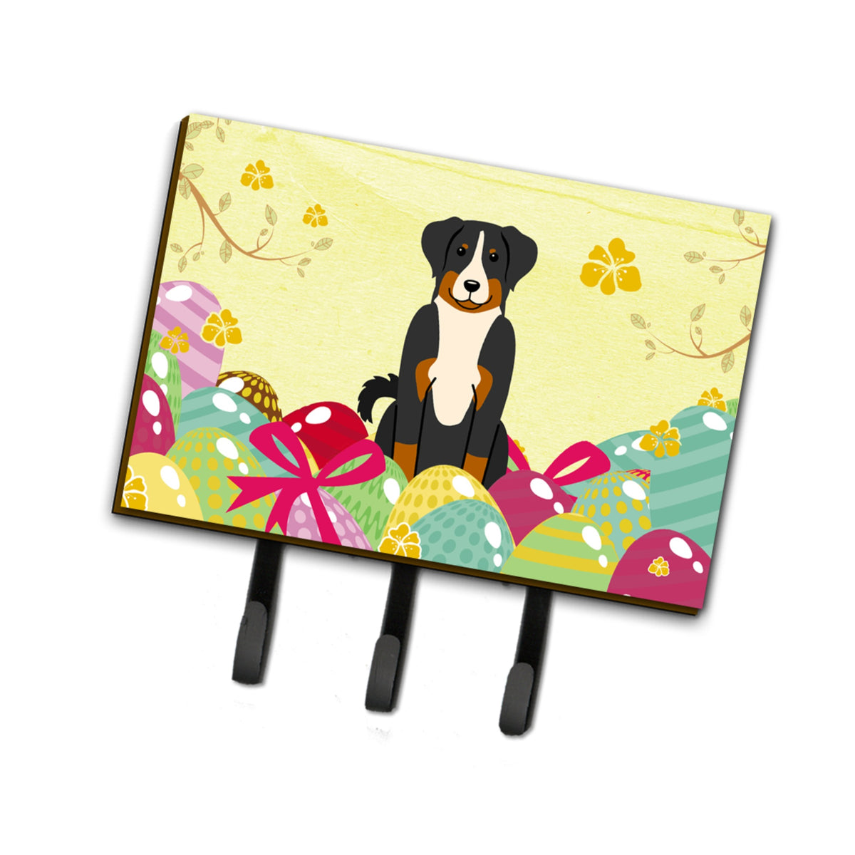 Caroline'S Treasures Easter Eggs Appenzeller Sennenhund Leash Or Key Holder Hooks, Multicolor