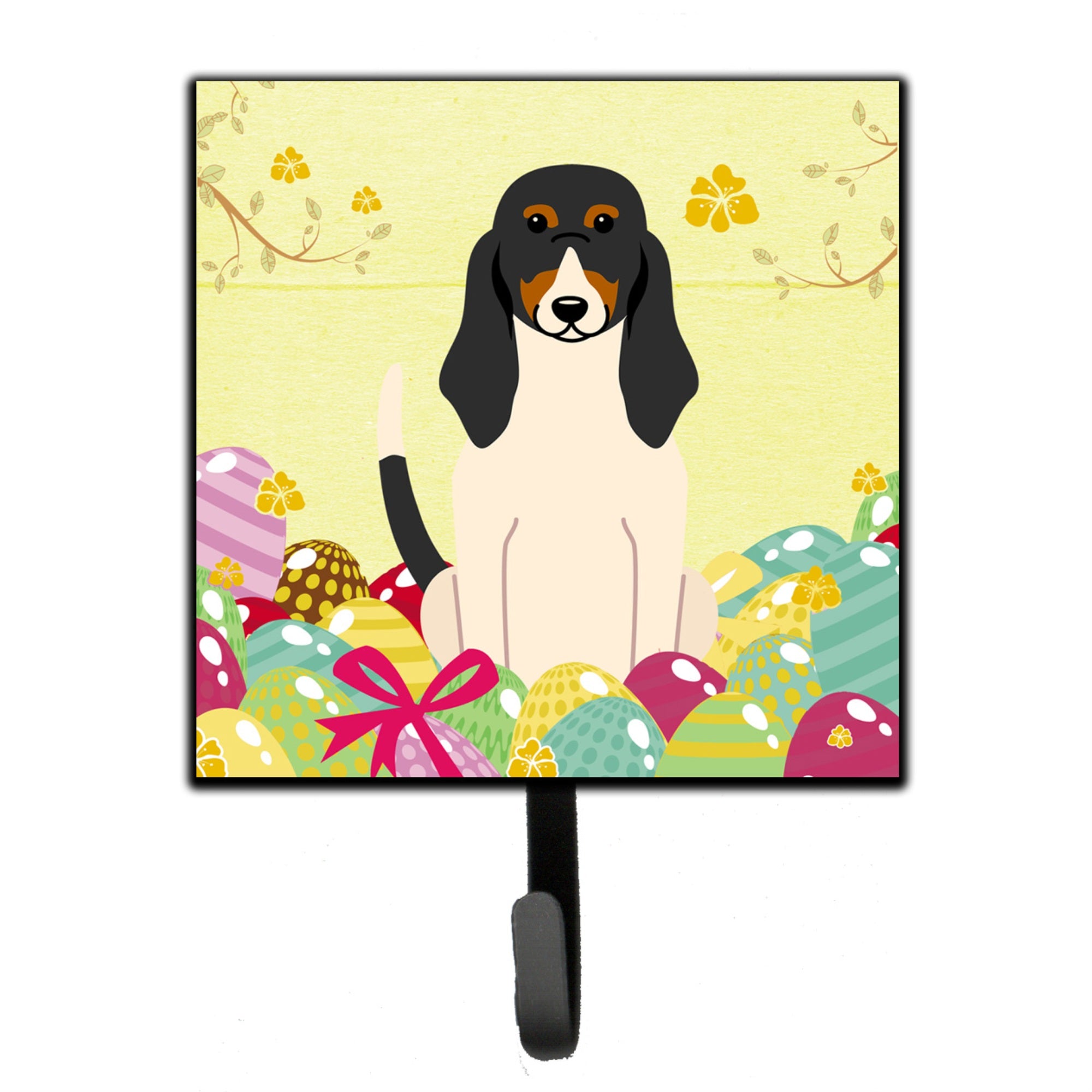 Caroline'S Treasures Easter Eggs Swiss Hound Wall Hook, Small, Multicolor