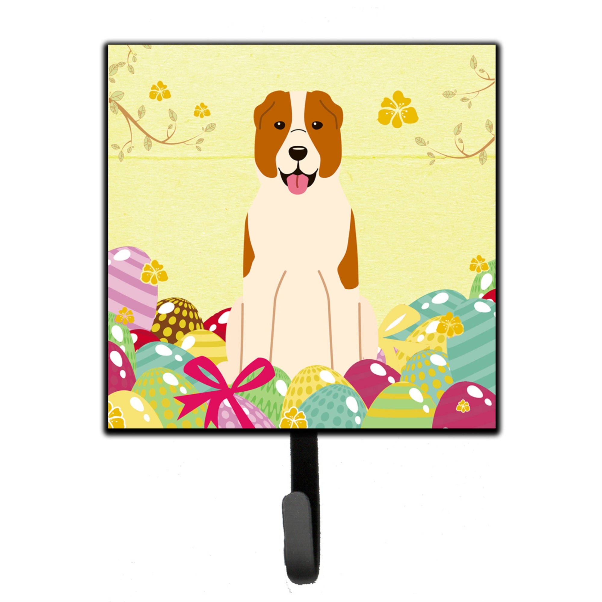 Caroline'S Treasures Easter Eggs Central Asian Shepherd Dog Wall Hook, Small, Multicolor
