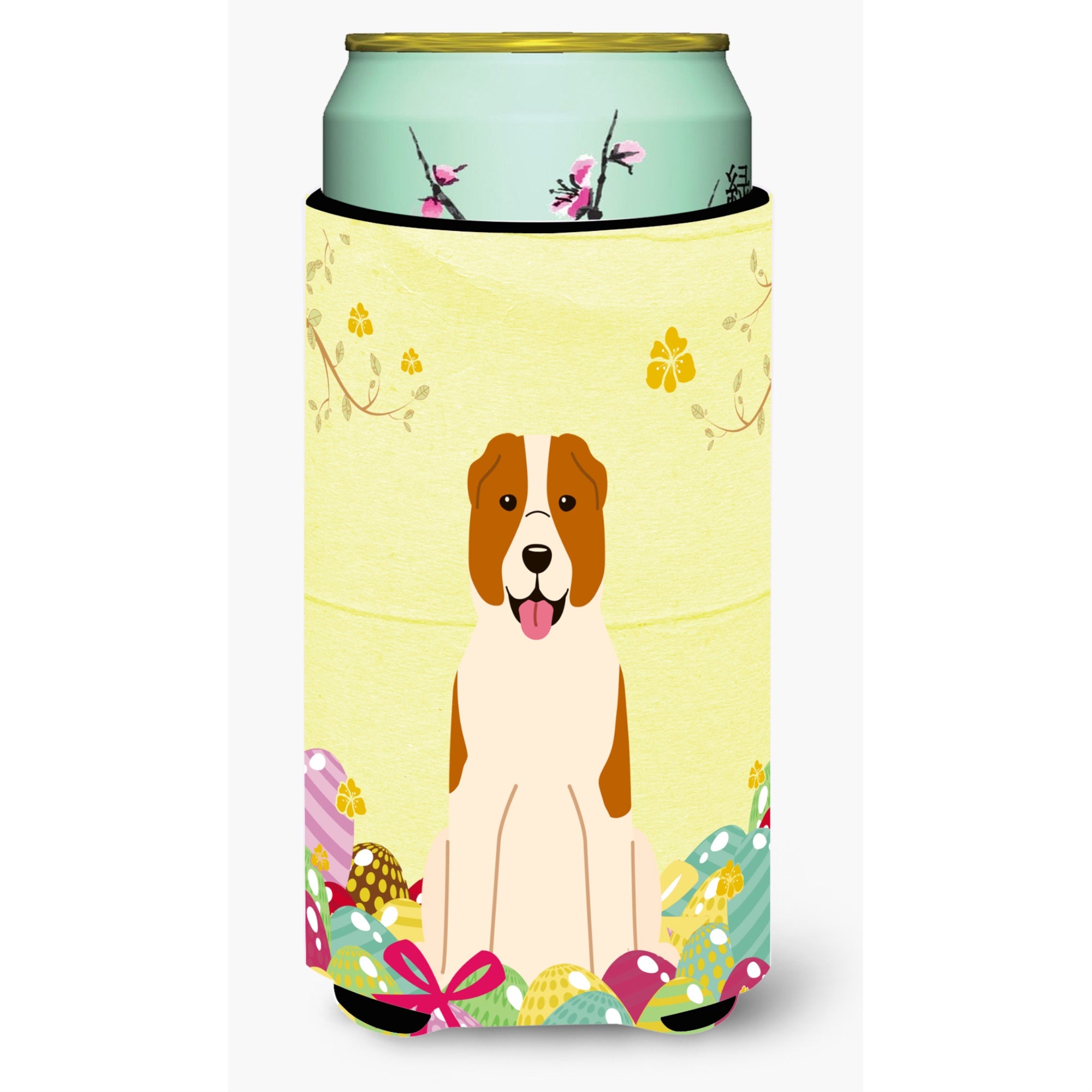 Caroline'S Treasures Easter Central Asian Shepherd Dog Tall Boy Beverage Insulator Hugger, Multicolor