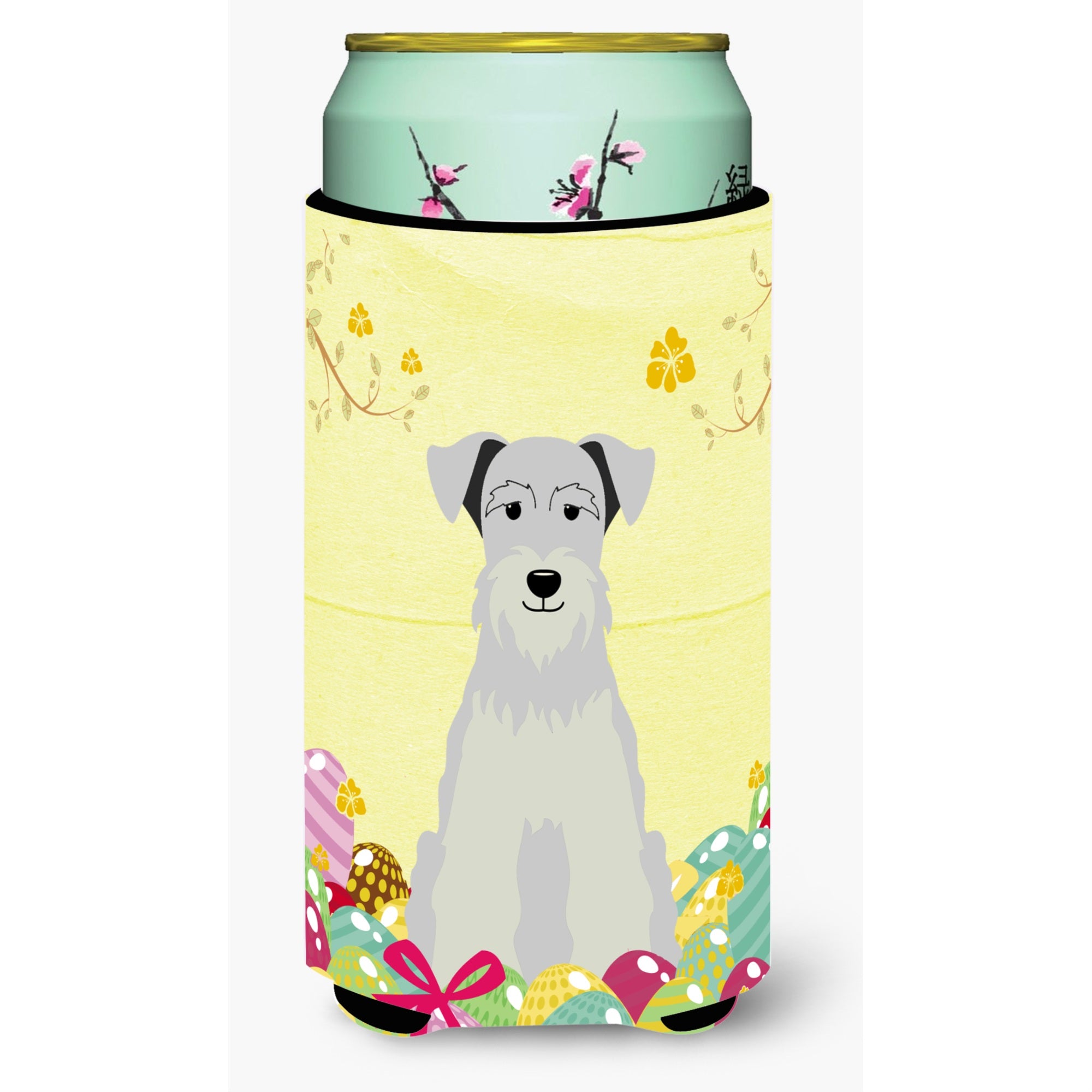 Caroline'S Treasures Easter Miniature Schanuzer White Tall Boy Beverage Insulator Hugger, Multicolor