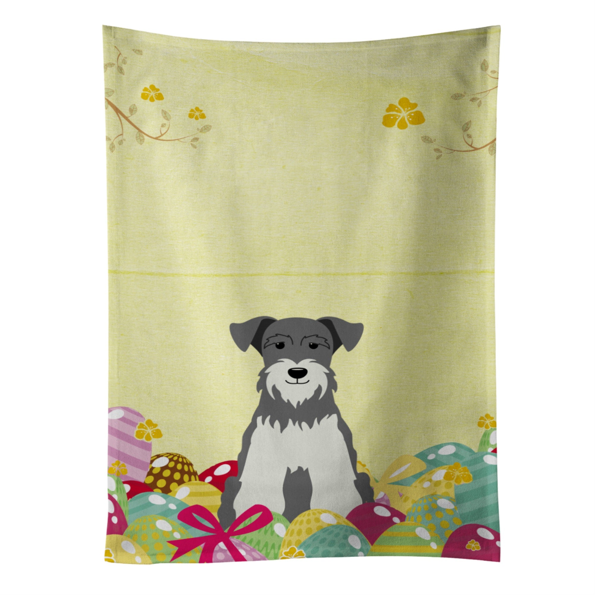 Caroline'S Treasures Easter Eggs Miniature Schnauzer Salt And Pepper Kitchen Towel, Multicolor, 25 X 15