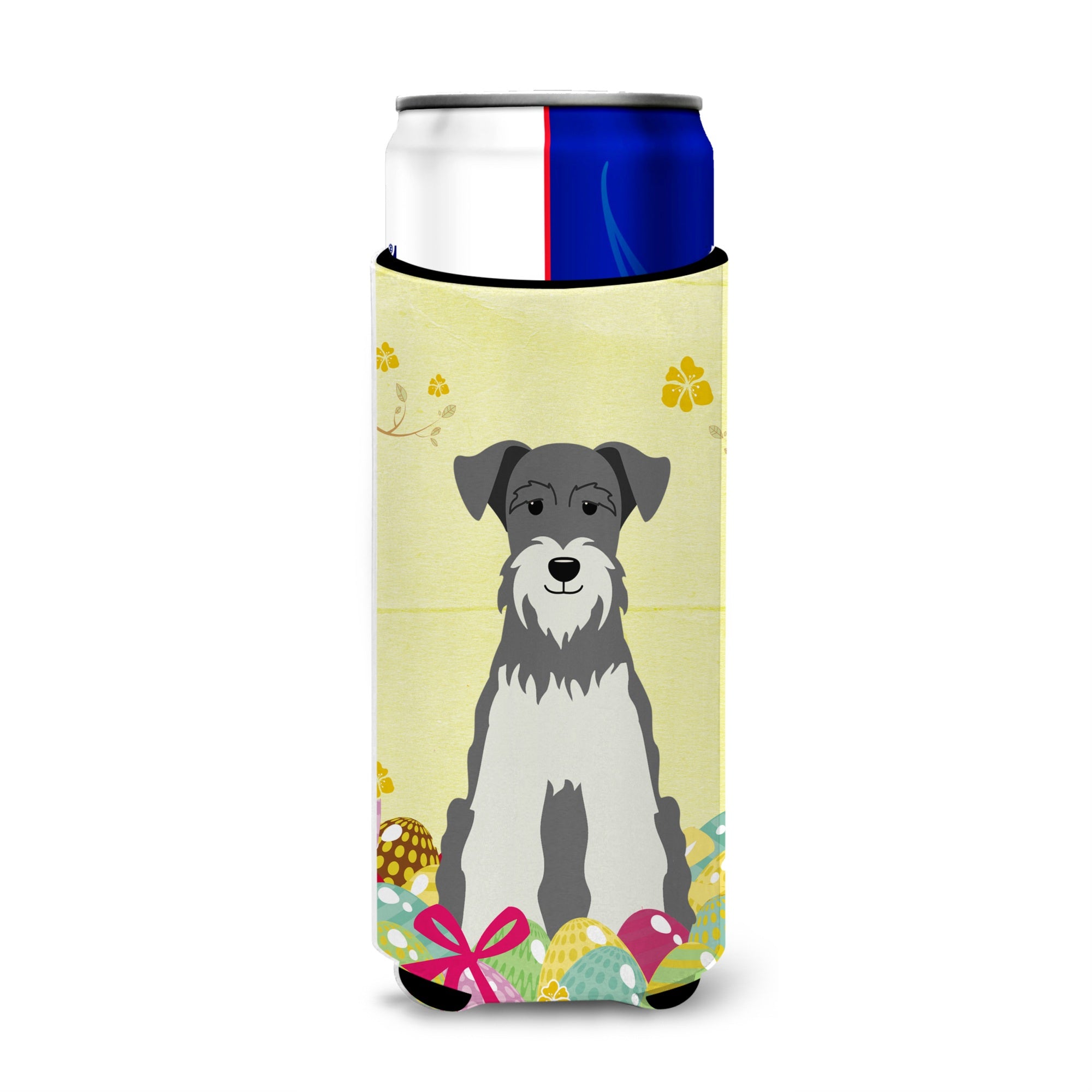 Caroline'S Treasures Easter Schanuzer Salt & Pepper Michelob Ultra Hugger For Slim Cans, Slim Can, Multicolor