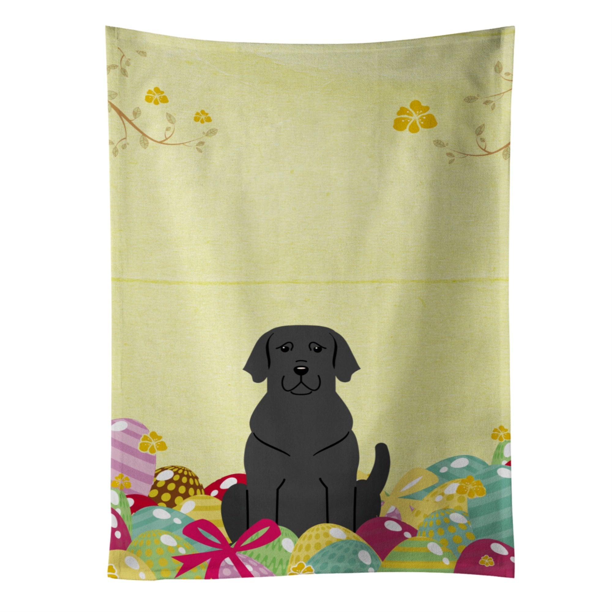 Caroline'S Treasures Easter Eggs Black Labrador Kitchen Towel, Multicolor, 25 X 15