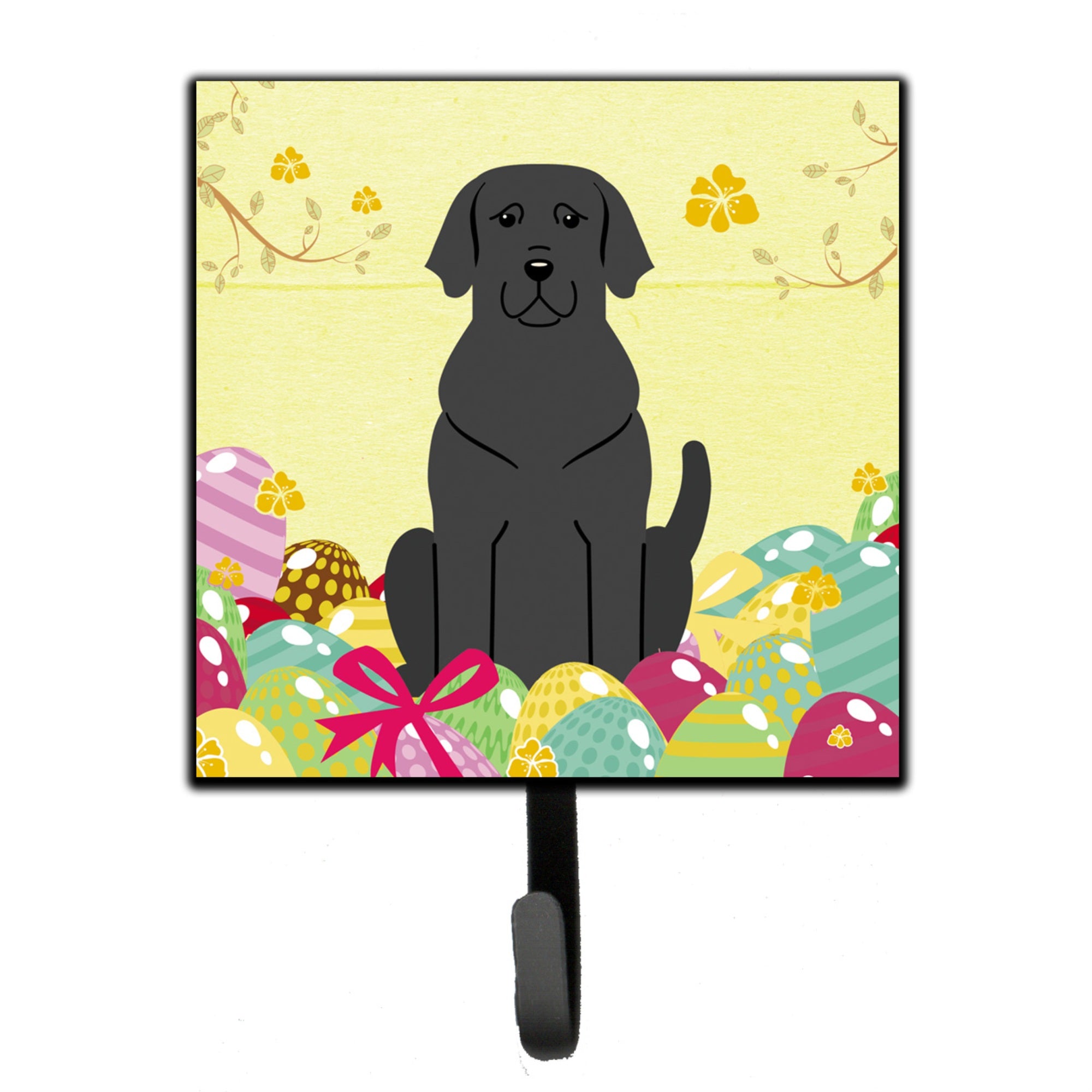 Caroline'S Treasures Easter Eggs Black Labrador Wall Hook, Small, Multicolor