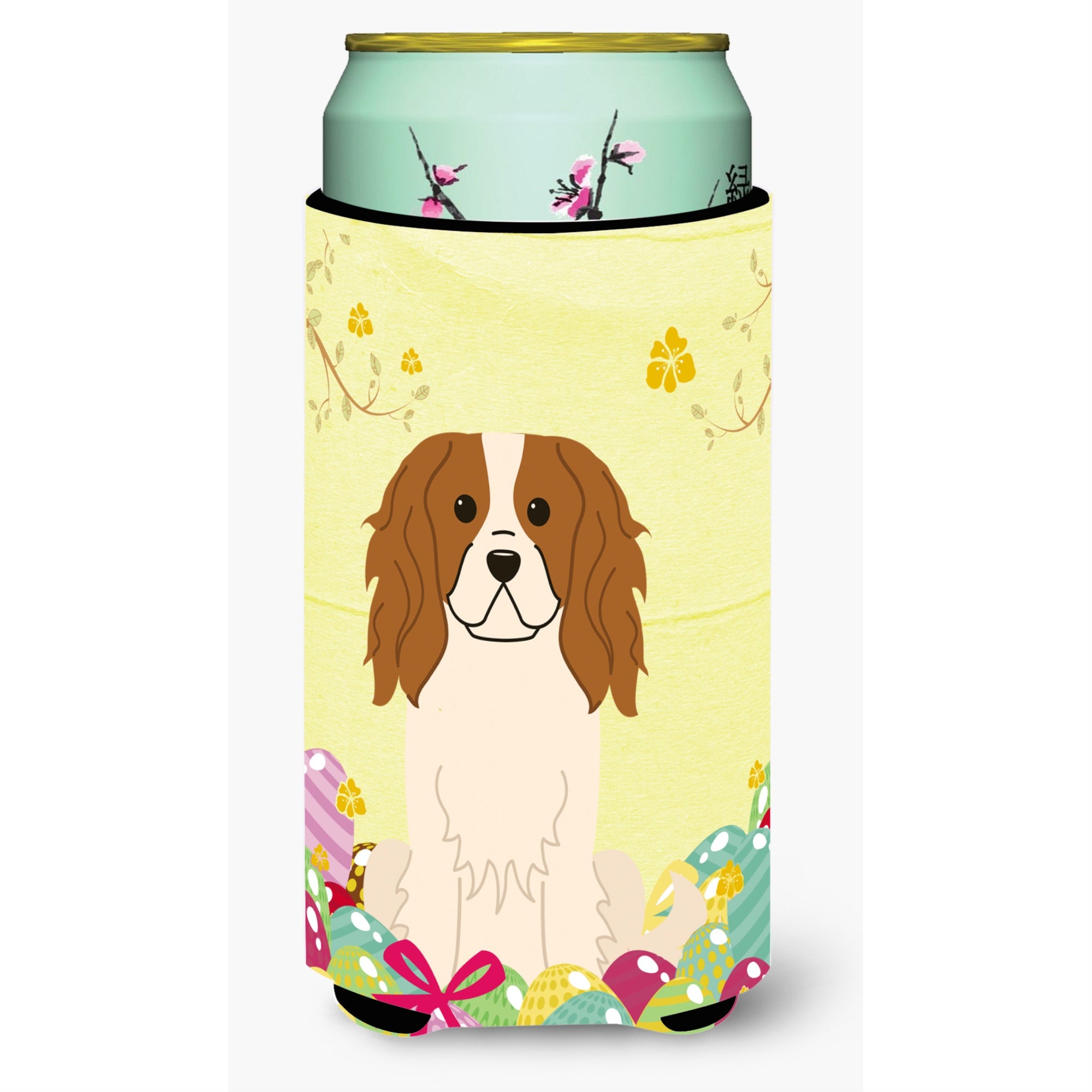 Caroline'S Treasures Easter Eggs Cavalier Spaniel Tall Boy Beverage Insulator Hugger, Multicolor