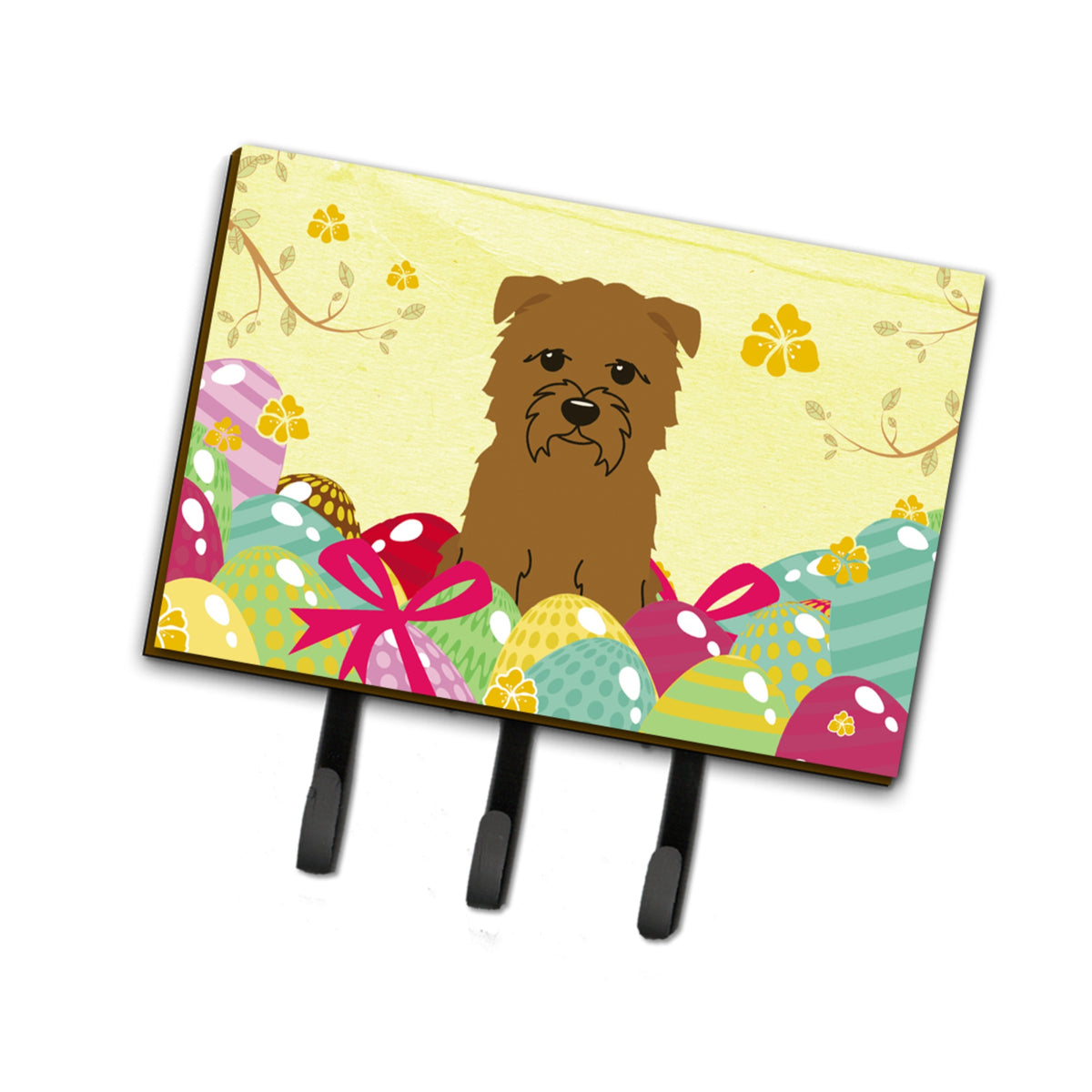 Caroline'S Treasures Easter Eggs Glen Of Imal Tan Leash Or Key Holder Hooks, Multicolor