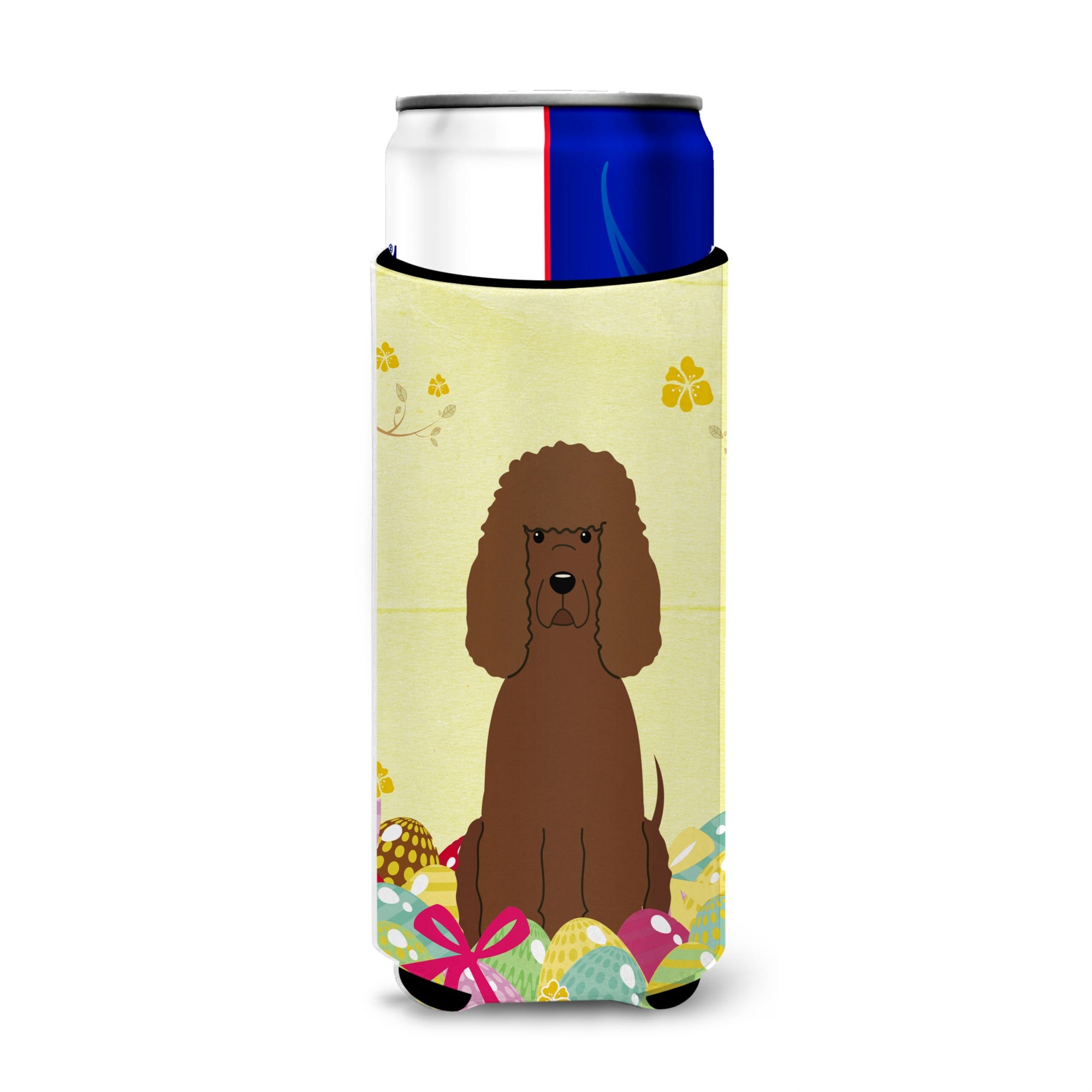 Caroline'S Treasures Easter Eggs Irish Water Spaniel Michelob Ultra Hugger For Slim Cans, Slim Can, Multicolor