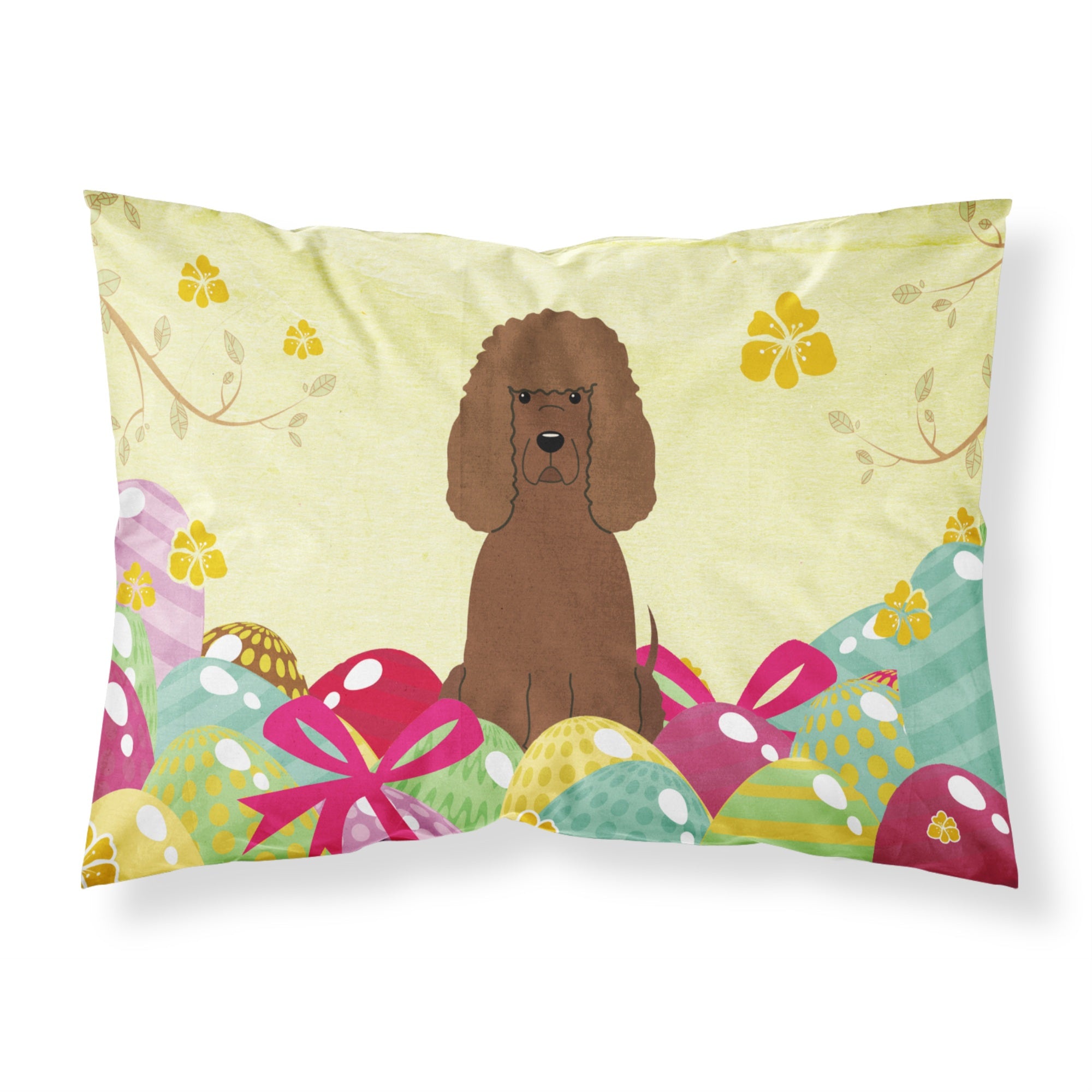 Easter Eggs Irish Water Spaniel Fabric Standard Pillowcase