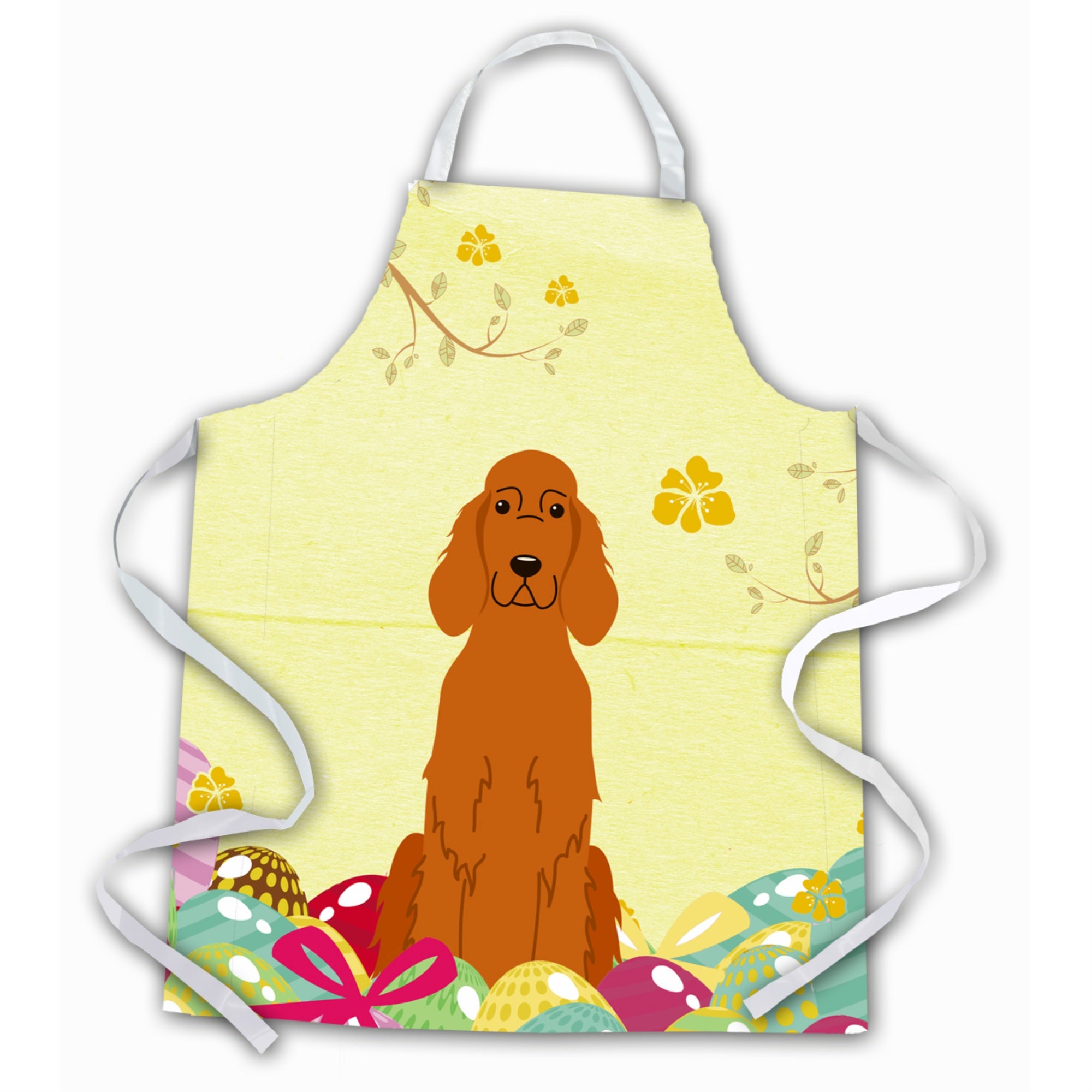 Caroline'S Treasures Easter Eggs Irish Setter Apron, Large, Multicolor
