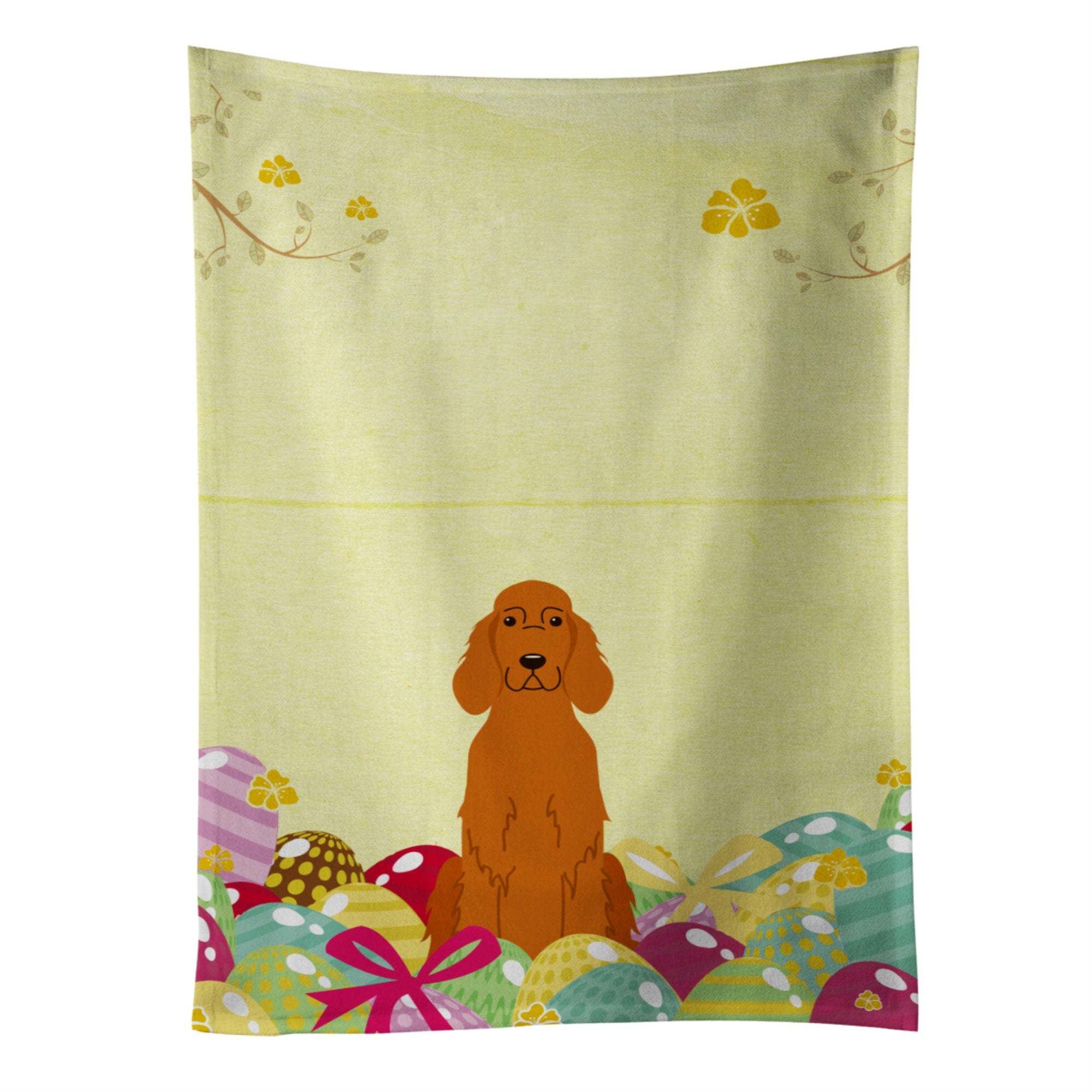 Caroline'S Treasures Easter Eggs Irish Setter Kitchen Towel, Multicolor, 25 X 15