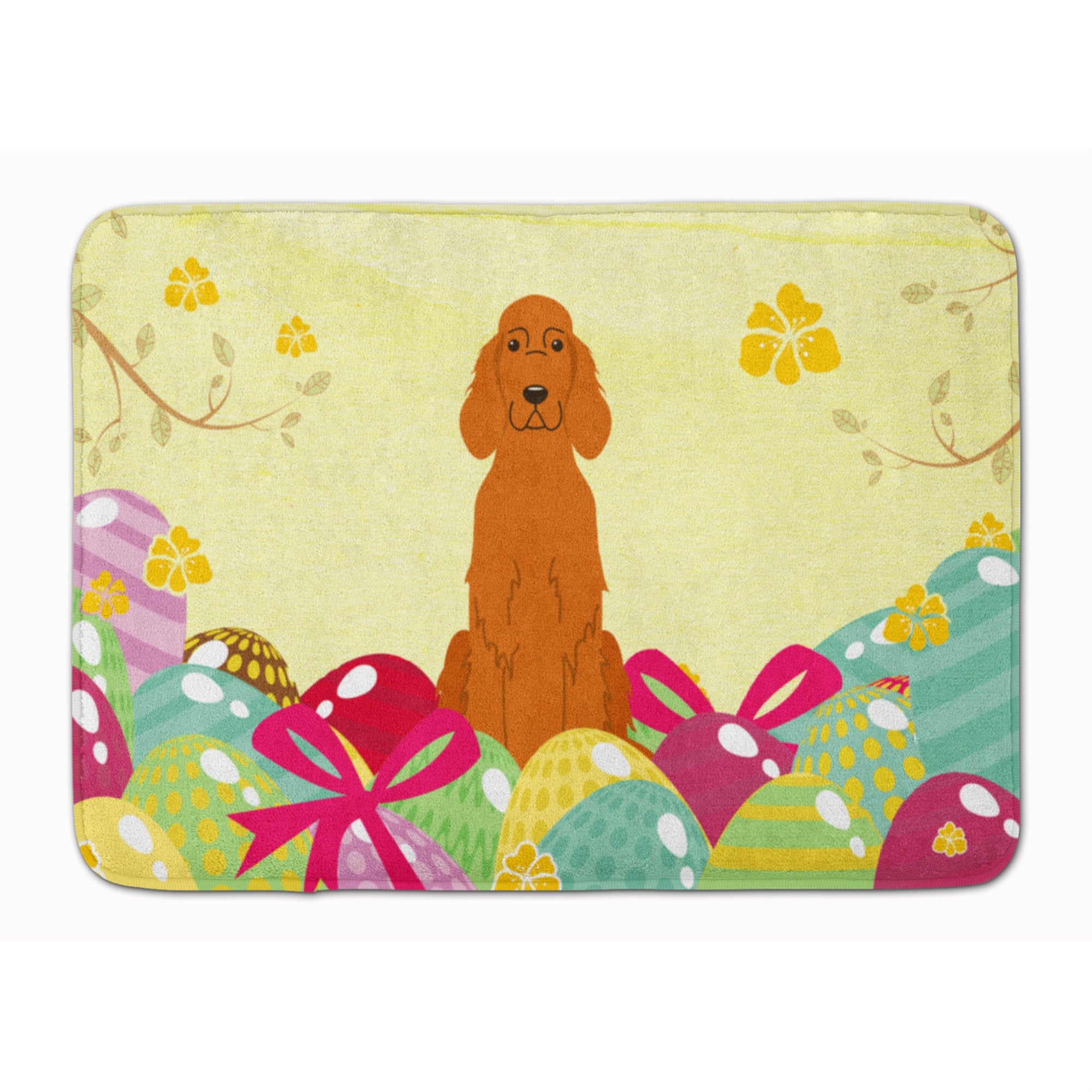Caroline'S Treasures Easter Eggs Irish Setter Machine Washable Memory Foam Mat Doormats, Multicolor