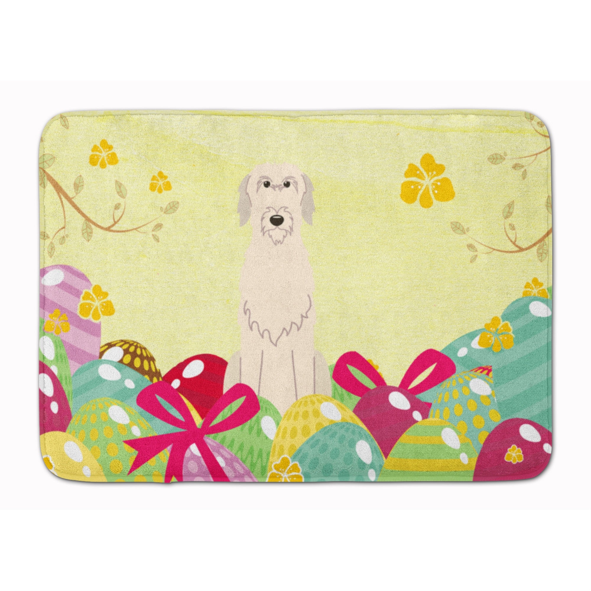 Caroline'S Treasures Easter Eggs Irish Wolfhound Machine Washable Memory Foam Mat Doormats, Multicolor