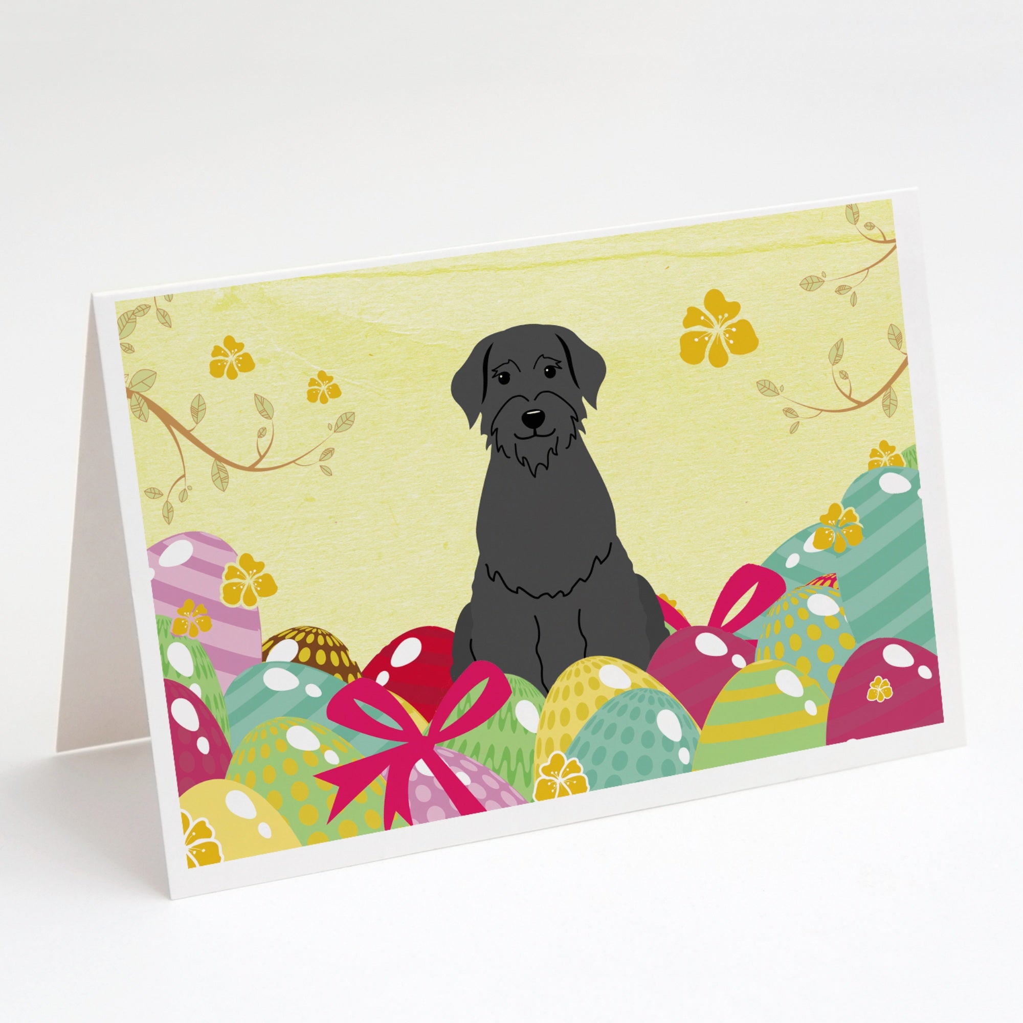 Easter Eggs Giant Schnauzer Greeting Cards And Envelopes Pack Of 8