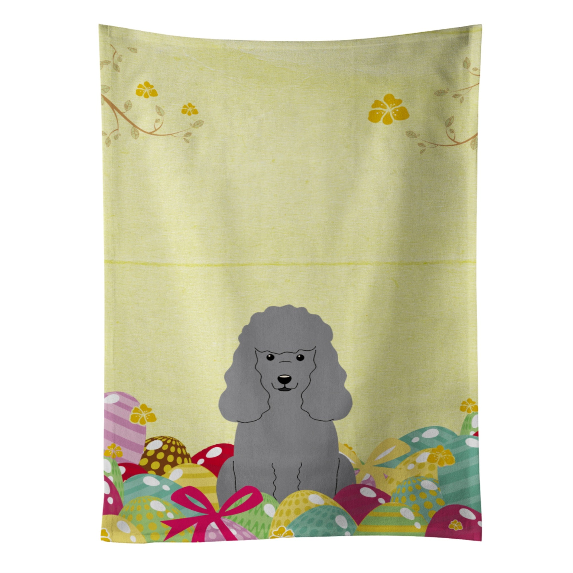 Caroline'S Treasures Easter Eggs Poodle Silver Kitchen Towel, Multicolor, 25 X 15
