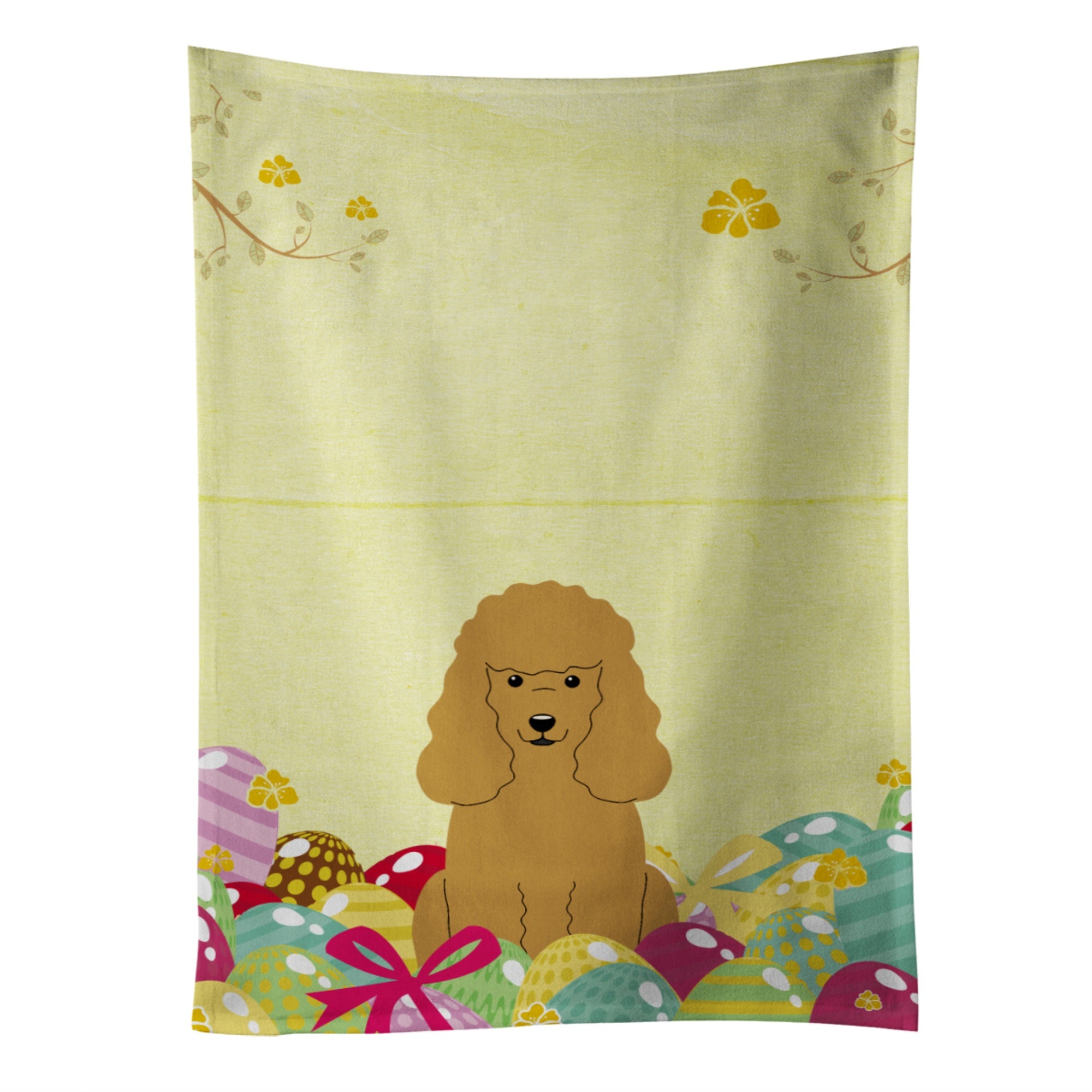 Caroline'S Treasures Easter Eggs Poodle Tan Kitchen Towel, Multicolor, 25 X 15
