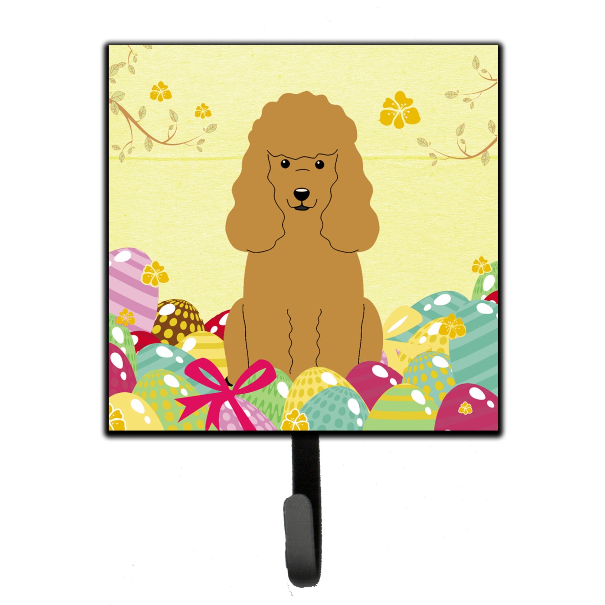 Caroline'S Treasures Easter Eggs Poodle Tan Wall Hook, Small, Multicolor