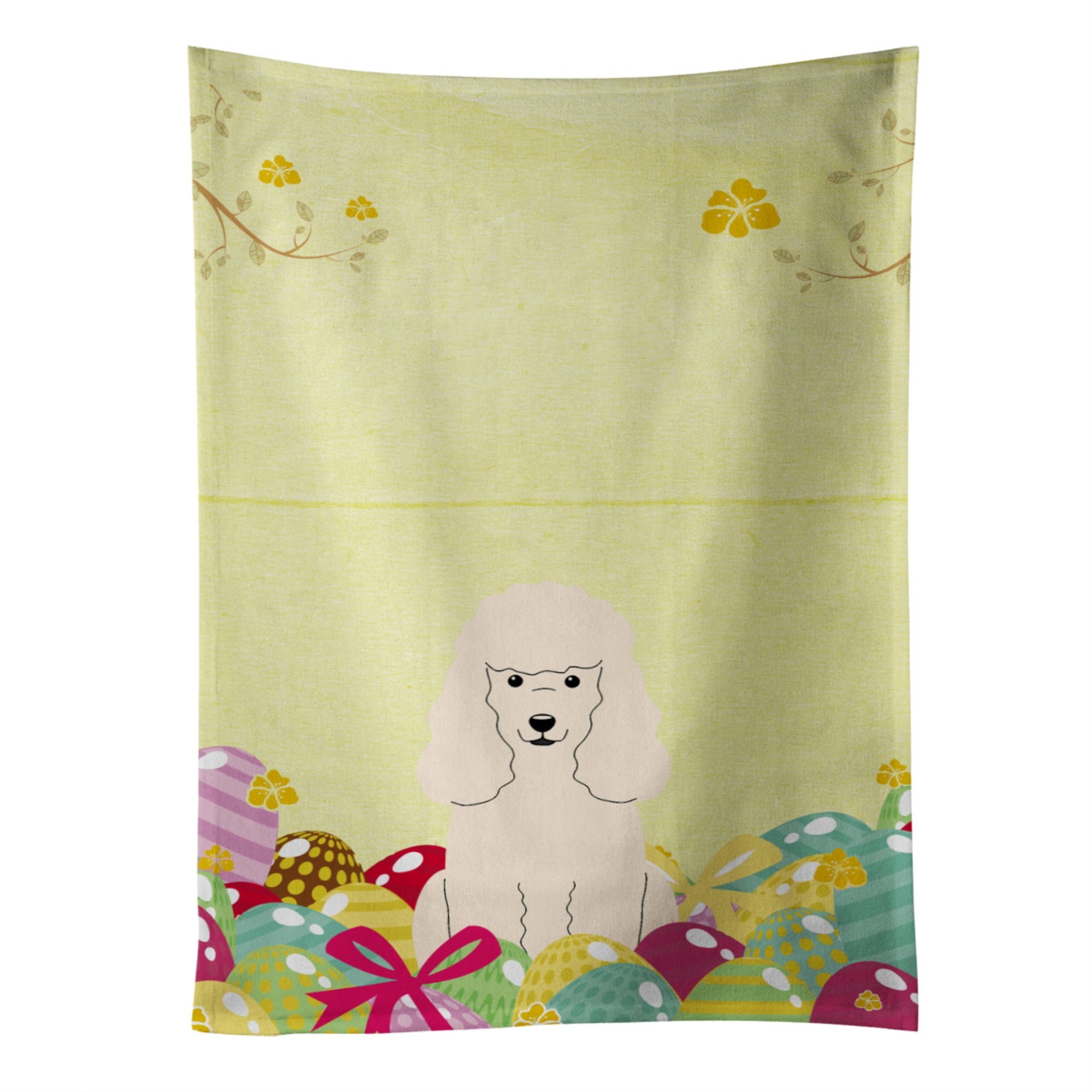 Caroline'S Treasures Easter Eggs Poodle White Kitchen Towel, Multicolor, 25 X 15