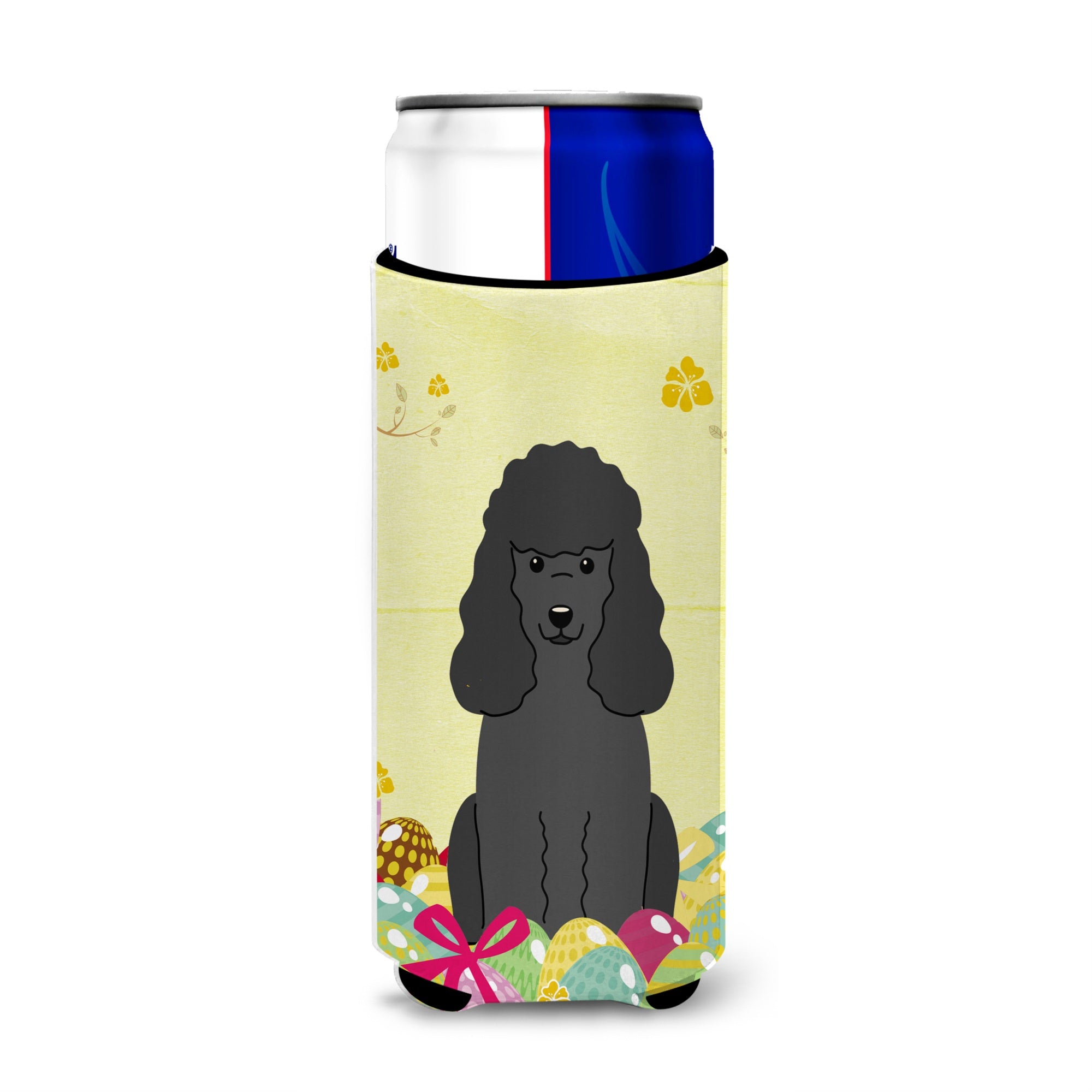 Caroline'S Treasures Easter Eggs Poodle Black Michelob Ultra Hugger For Slim Cans, Slim Can, Multicolor