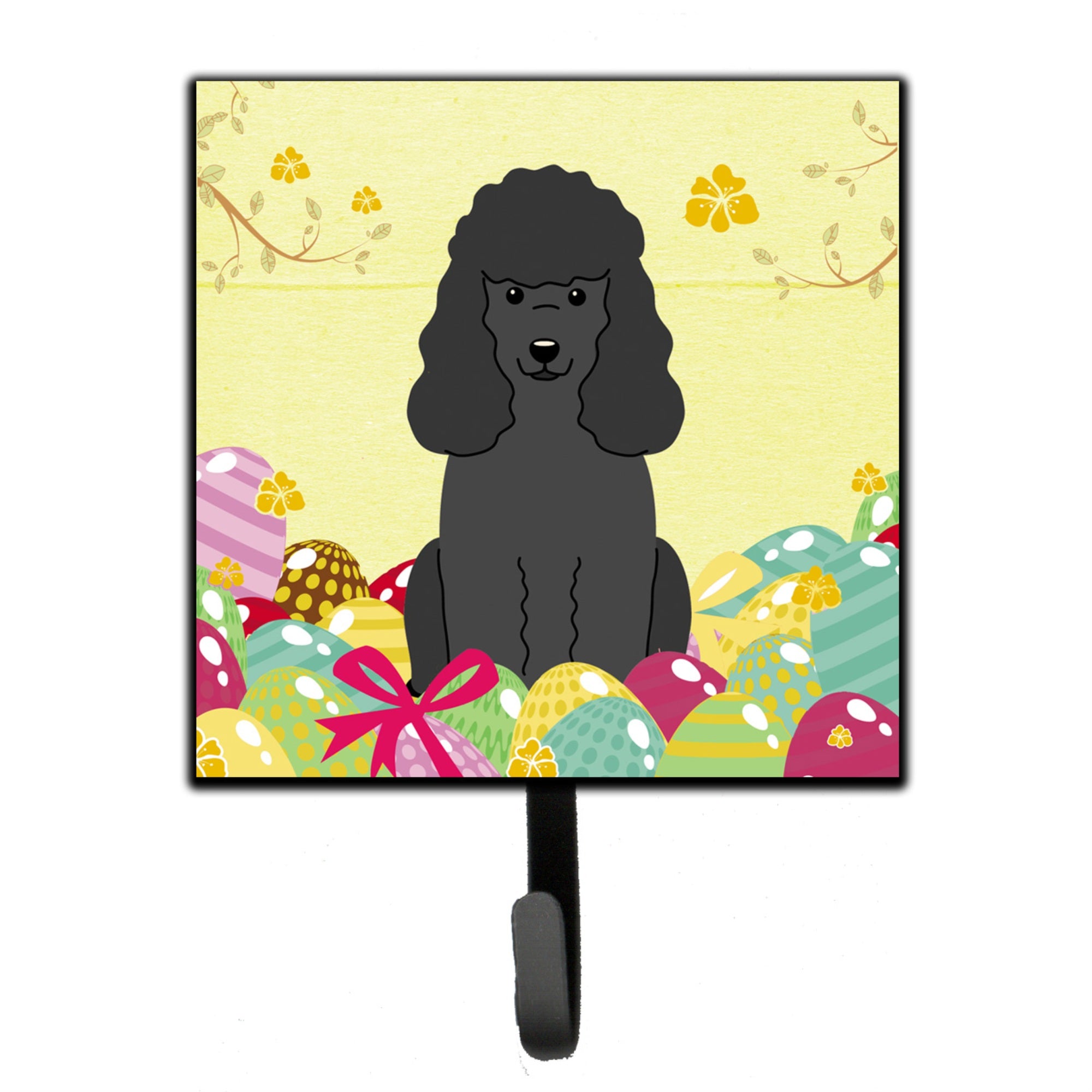 Caroline'S Treasures Easter Eggs Poodle Black Wall Hook, Small, Multicolor