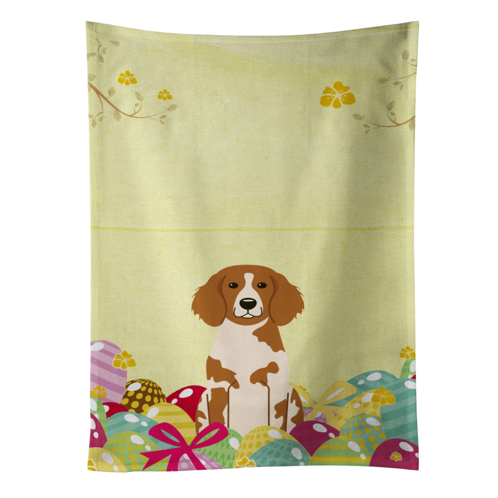 Caroline'S Treasures Easter Eggs Brittany Spaniel Kitchen Towel, Multicolor, 25 X 15
