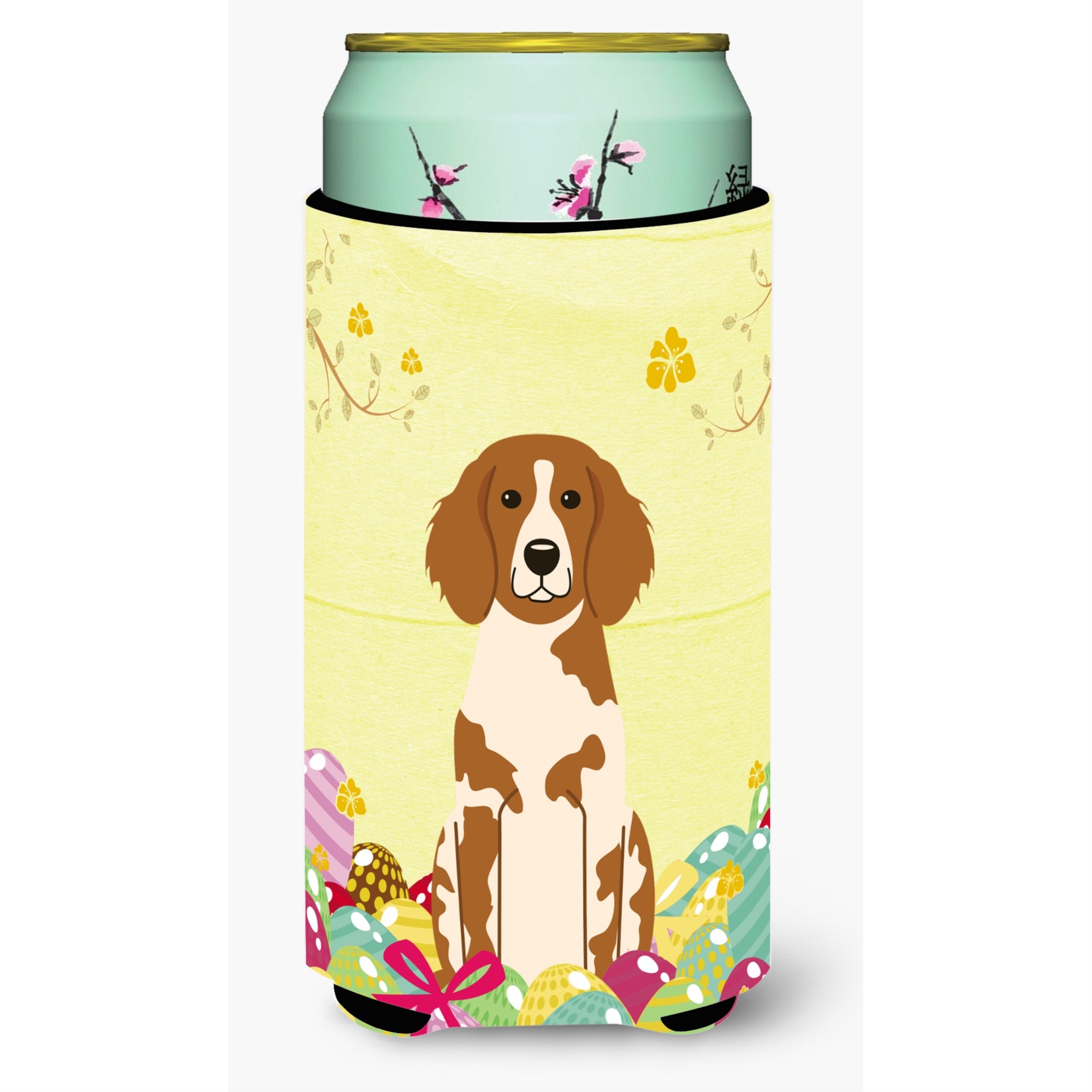 Caroline'S Treasures Easter Eggs Brittany Spaniel Tall Boy Beverage Insulator Hugger, Multicolor