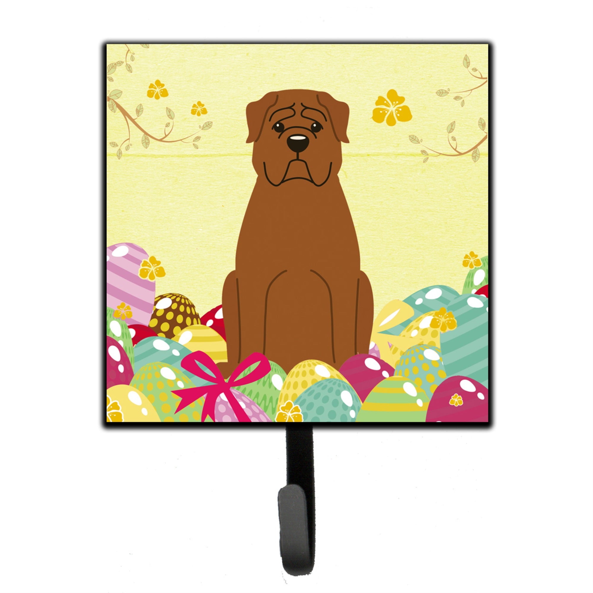 Caroline'S Treasures Easter Eggs Dogue De Bourdeaux Wall Hook, Small, Multicolor