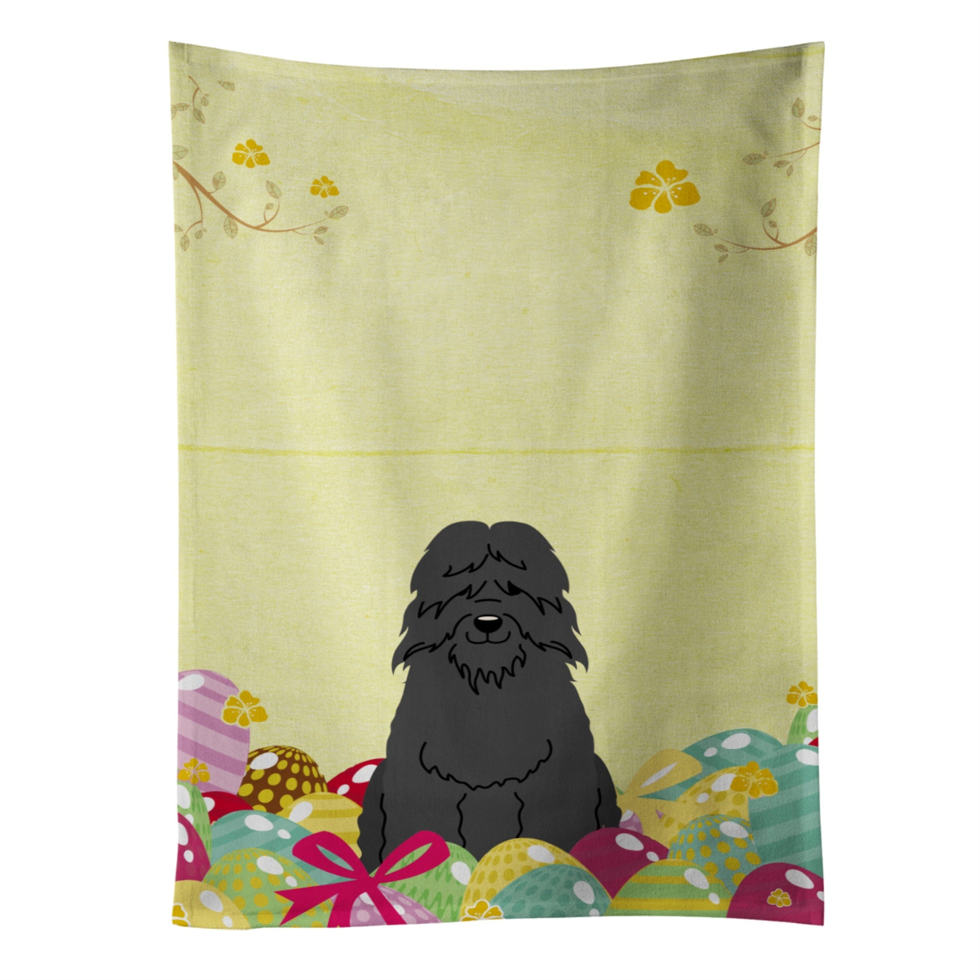 Caroline'S Treasures Easter Eggs Bouvier Des Flandres Kitchen Towel, Multicolor, 25 X 15