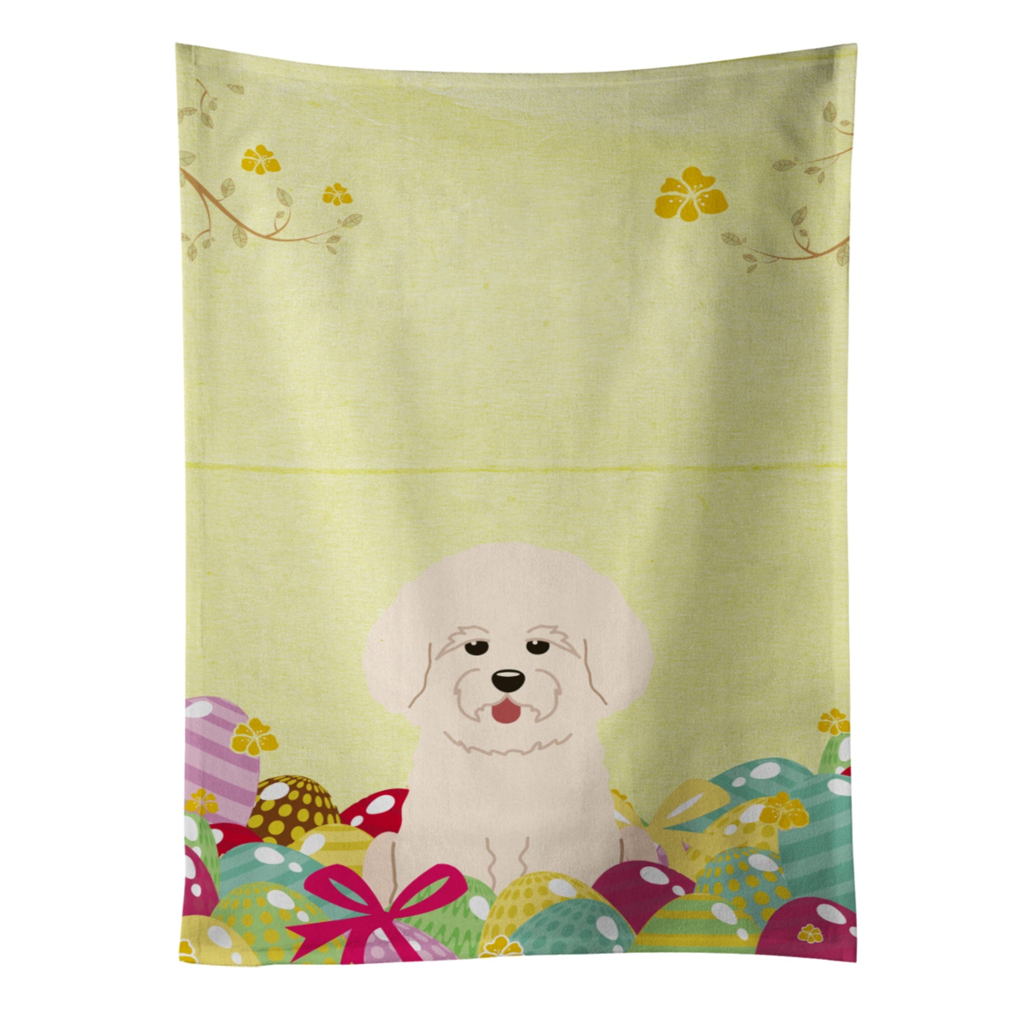 Caroline'S Treasures Easter Eggs Bichon Frise Kitchen Towel, Multicolor, 25 X 15