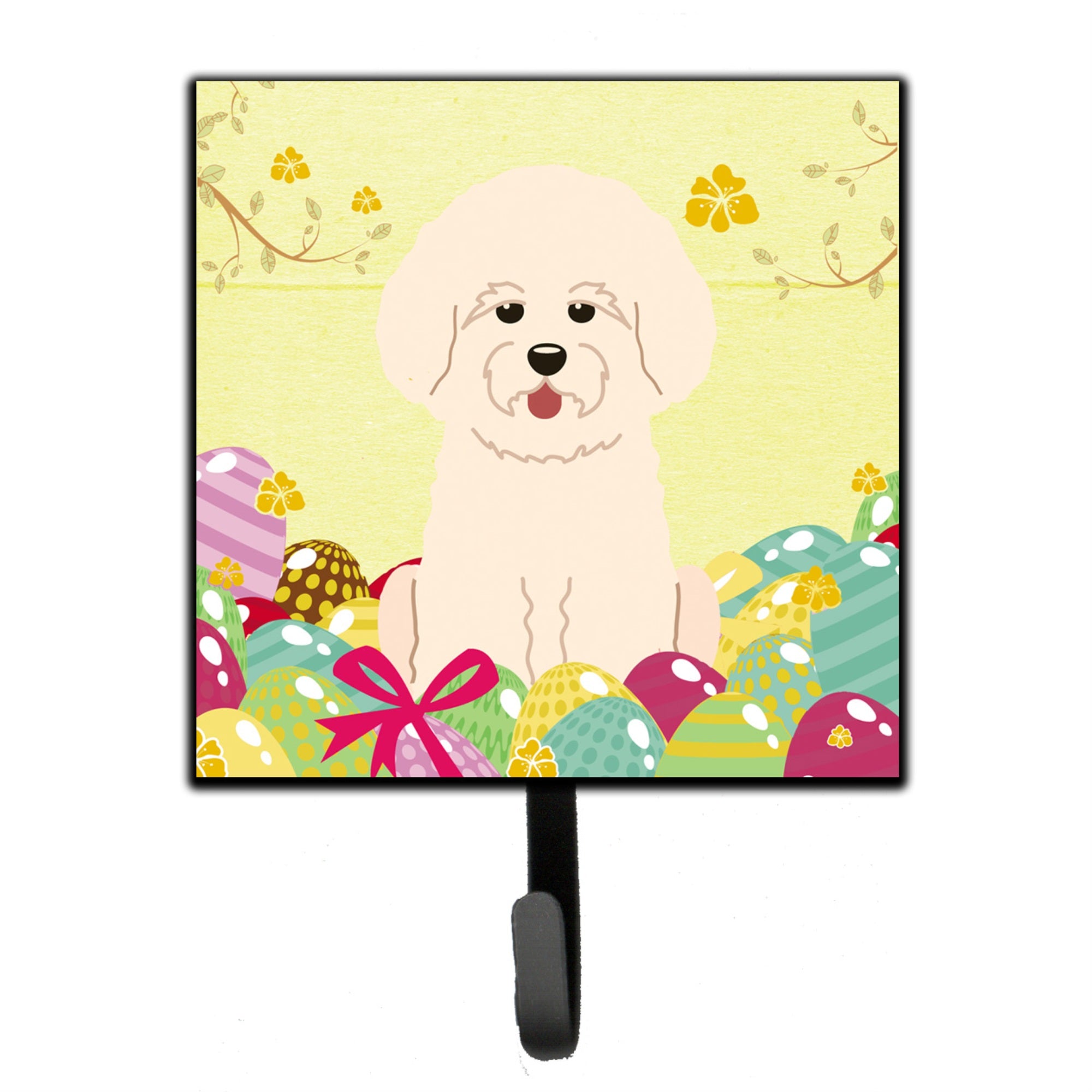 Caroline'S Treasures Easter Eggs Bichon Frise Wall Hook, Small, Multicolor