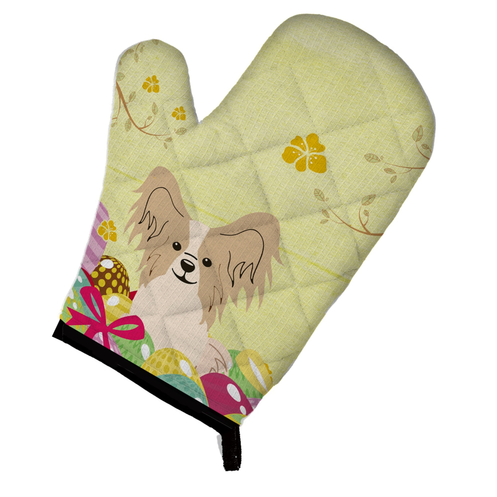 Caroline'S Treasures Easter Eggs Papillon Sable White Oven Mitt, Multicolor, 12 X 8.5