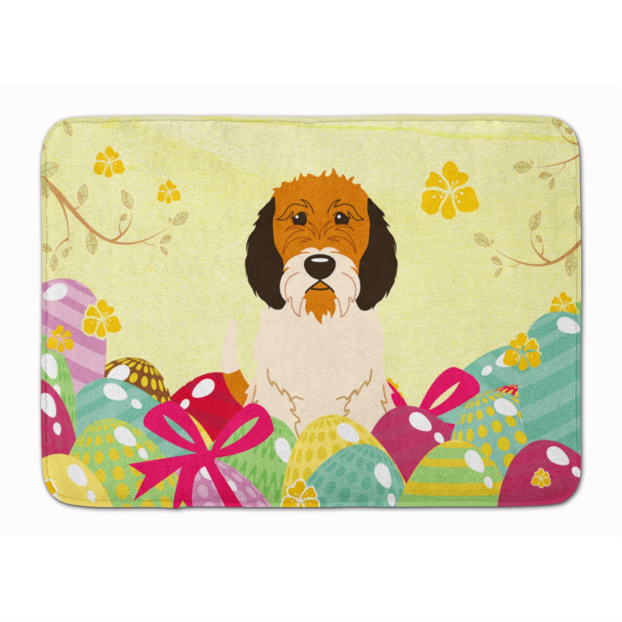Caroline'S Treasures Easter Eggs Petit Basset Griffon Veenden Machine Washable Memory Foam Mat Doormats, Multicolor