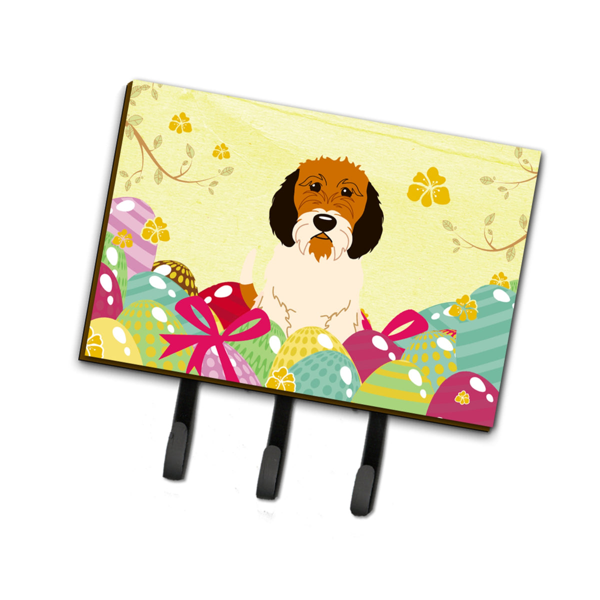 Caroline'S Treasures Easter Eggs Petit Basset Griffon Veenden Leash Or Key Holder Hooks, Multicolor