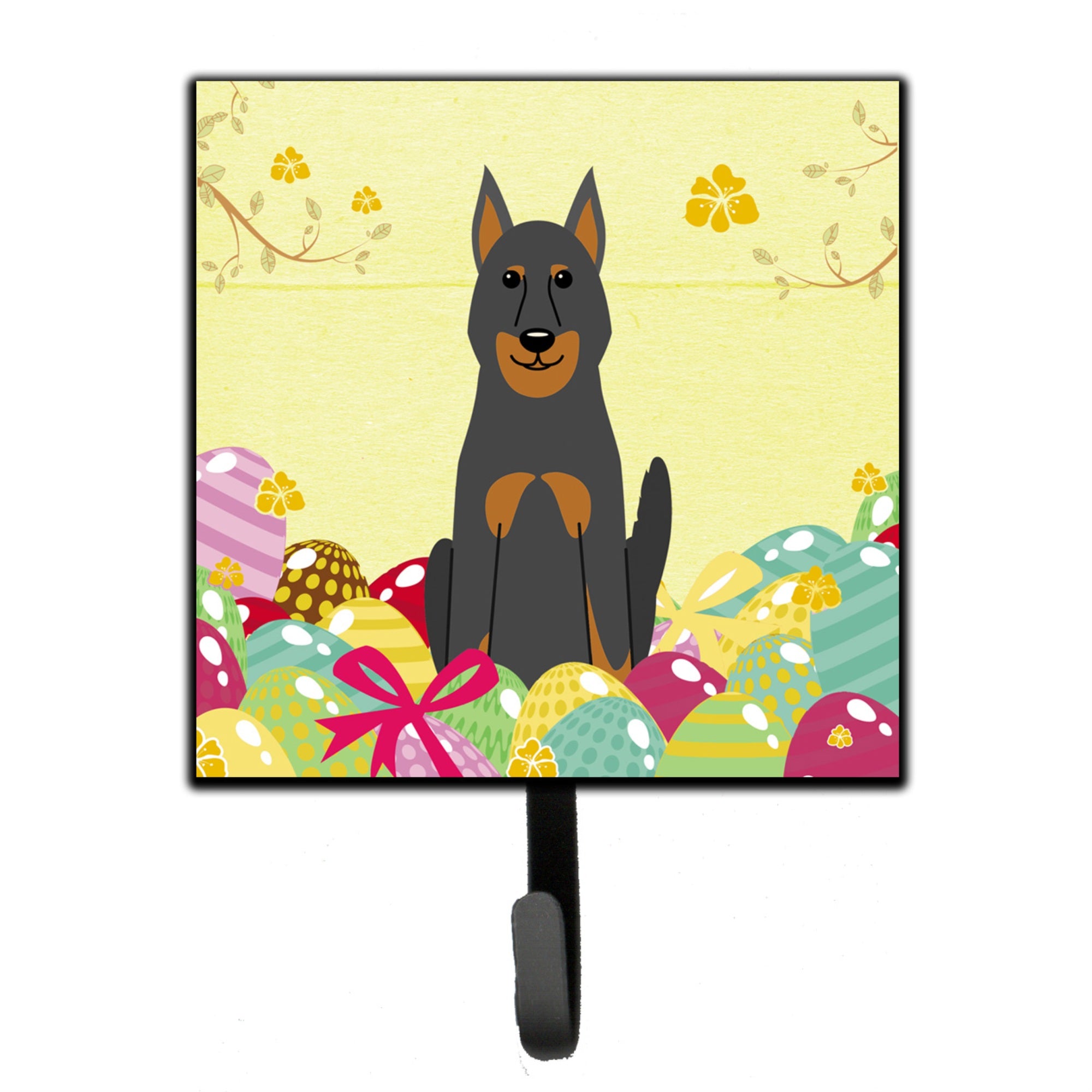 Caroline'S Treasures Easter Eggs Beauce Shepherd Dog Wall Hook, Small, Multicolor