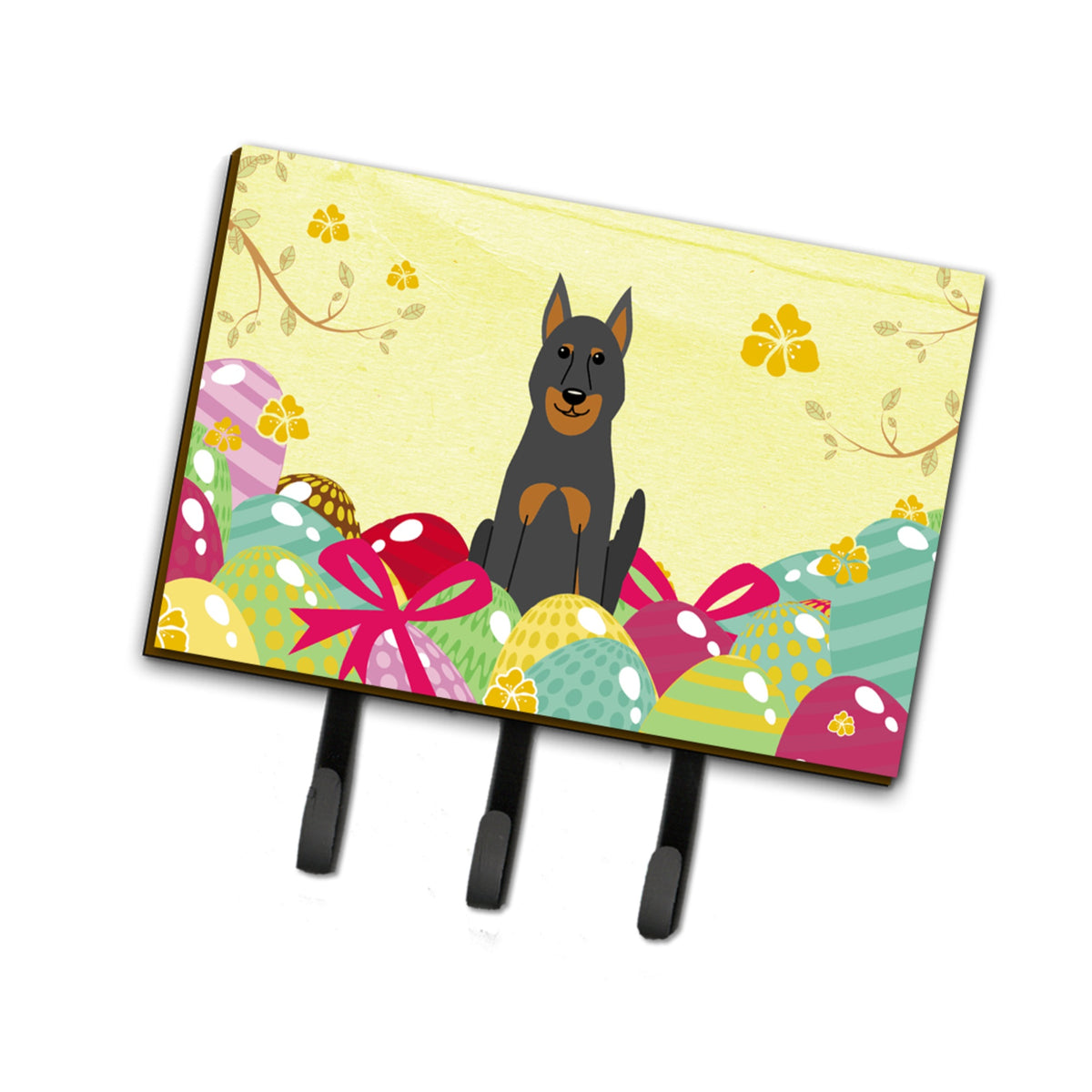 Caroline'S Treasures Easter Eggs Beauce Shepherd Dog Leash Or Key Holder Hooks, Multicolor
